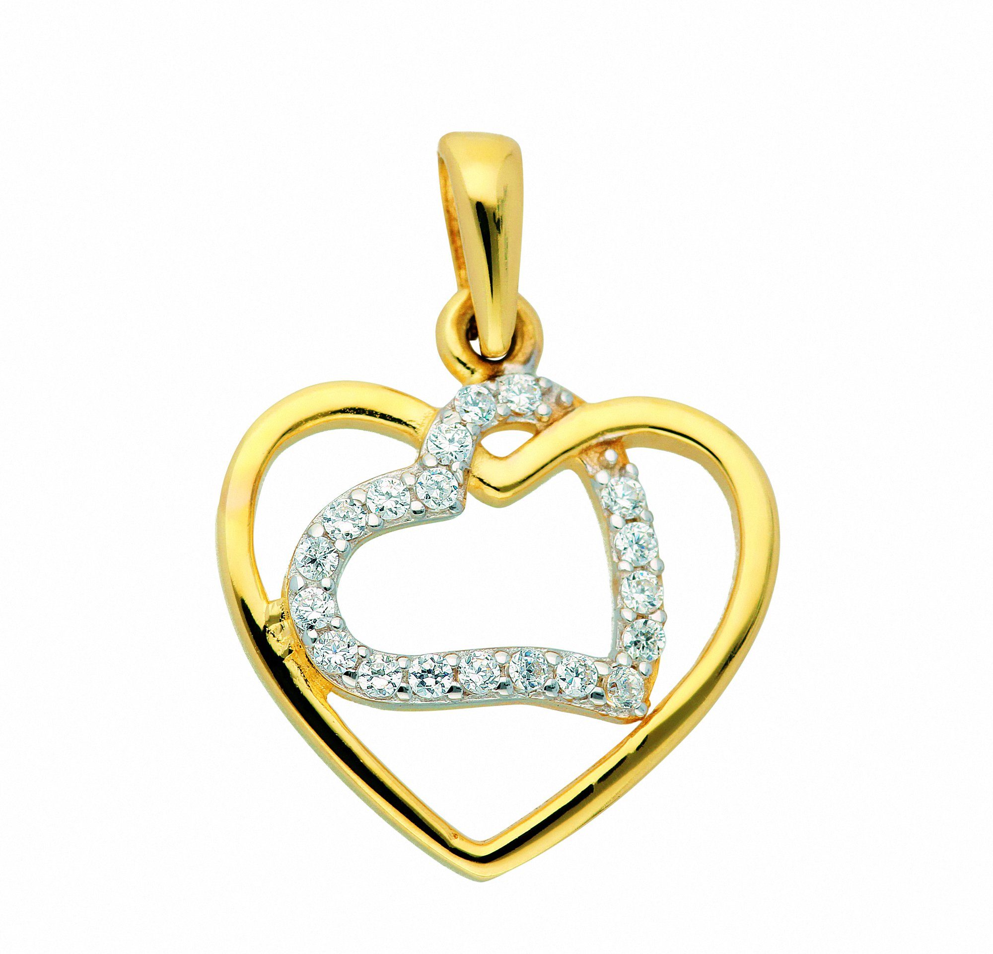 Adelia´s Kettenanhänger »585 Gold Anhänger Herz mit Zirkonia«, Goldschmuck  für Damen online kaufen | OTTO