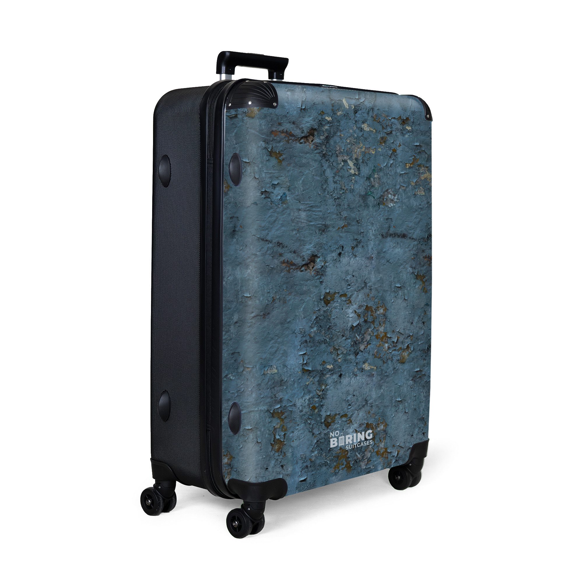 NoBoringSuitcases.com© Hartschalen-Trolley Blau verwitterte Wand mit günstig online kaufen