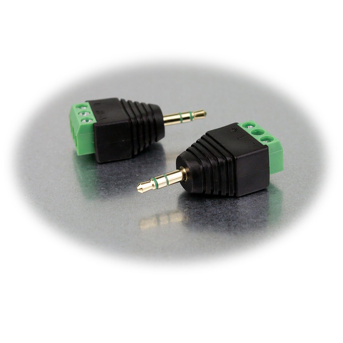 Blanko Cinch-Stecker 2er Set Klinke 3,5mm Stereo Adapter Schraubanschlu