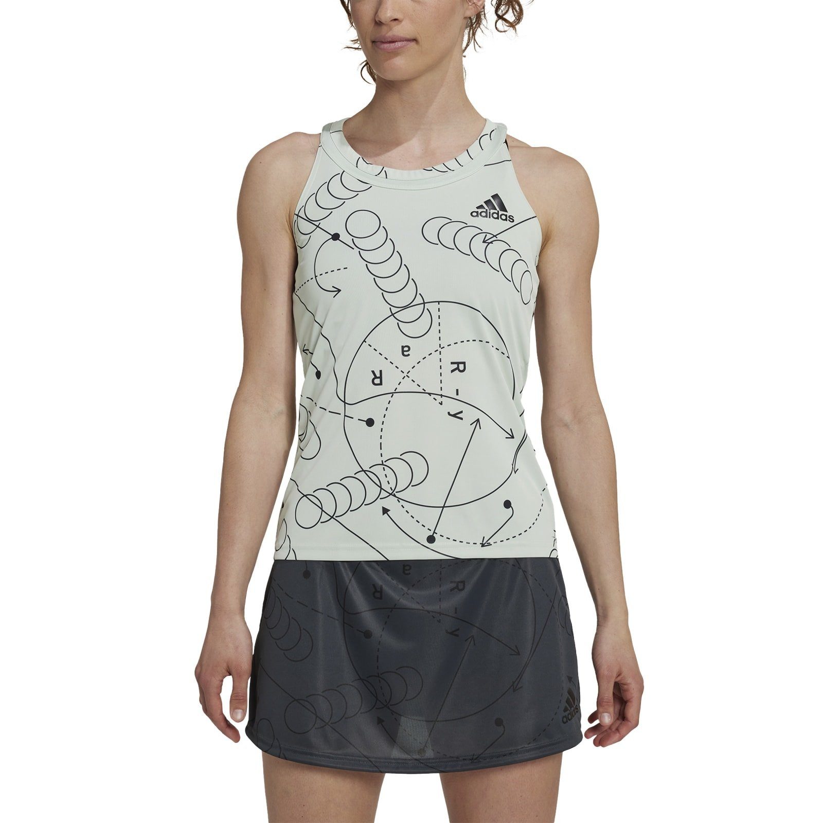adidas Performance Tanktop Tennis-Tank Club Graphic (reguläre Passform, Racerback) linengrün