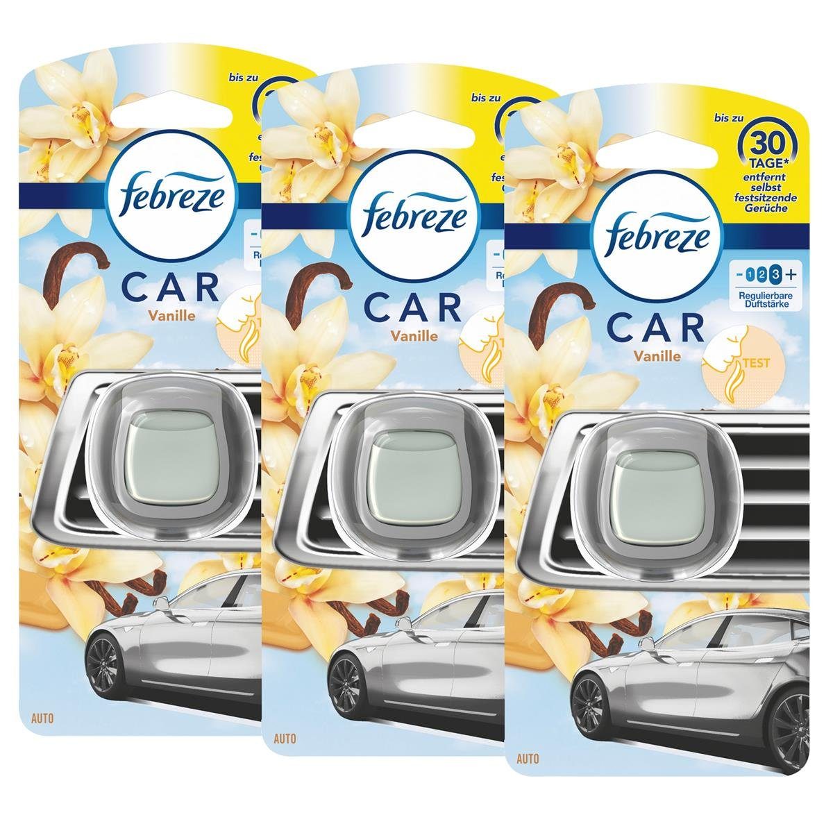 Febreze Raumduft Febreze Car Lufterfrischer Vanille - Autoduft (2er Pack)