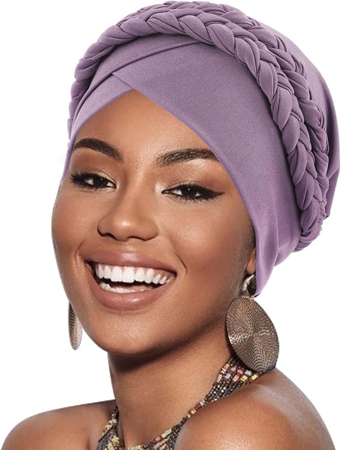 Zaewry Turbanmütze Afrikanischer Damen Geflecht Kopfbedeckung Kopftücher Chemo Kappe