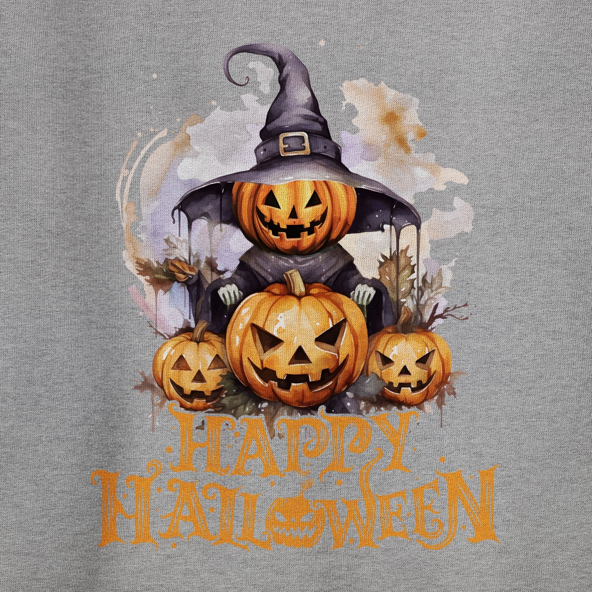 Shirtracer Sweatshirt Happy Halloween Hexe Kürbiskopf Kürbis Gruselig (1-tlg) Halloween Kostüme Damen