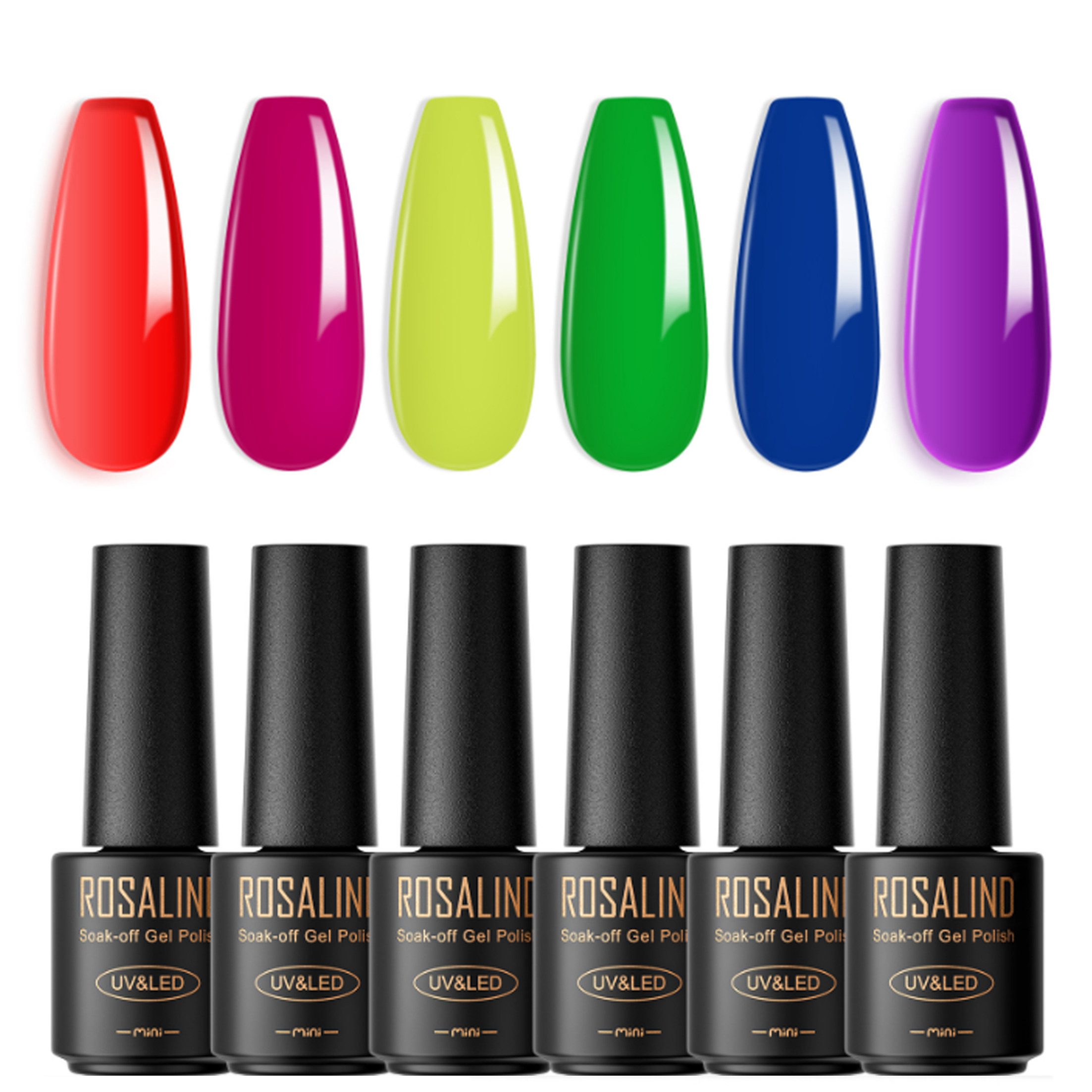 KINSI Nagellack-Set UV-Gel Nagellack Set mit 6 Farben - Professionelles Maniküre-Set, Langanhaltender Glanz