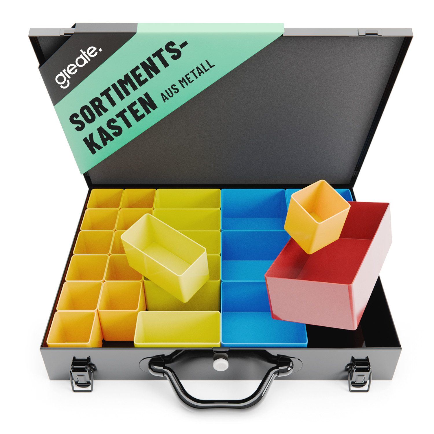 greate. Менюskasten Менюskasten Metall mit 23 Behältern - Schraubenkoffer (1 St)