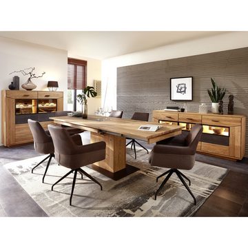 expendio Wohnzimmer-Set Gernot 40, (Spar-Set, 3-St), Wildeiche massiv, 350x135x95 cm