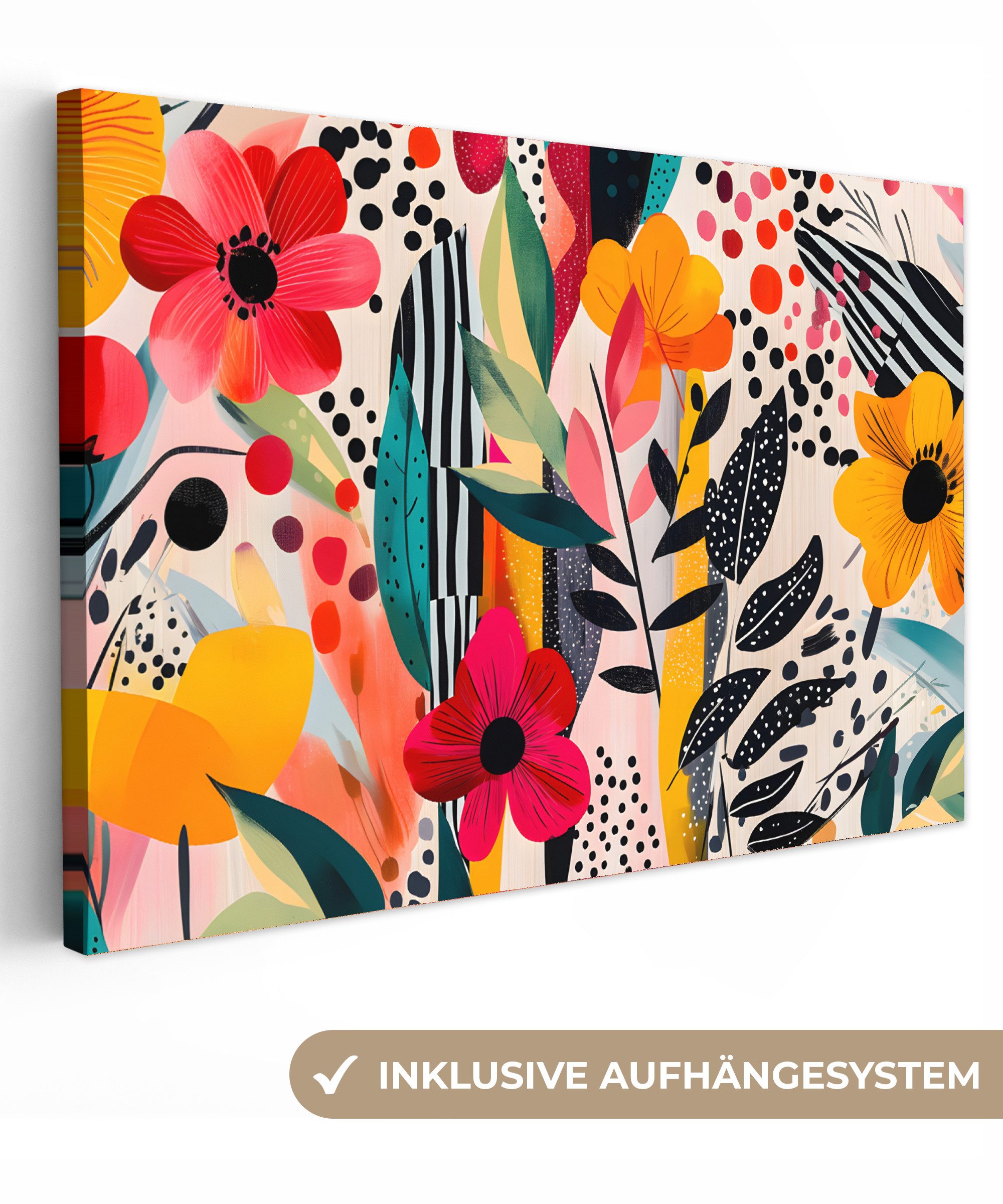 OneMillionCanvasses® Leinwandbild Blumen - Blätter - günstig online kaufen
