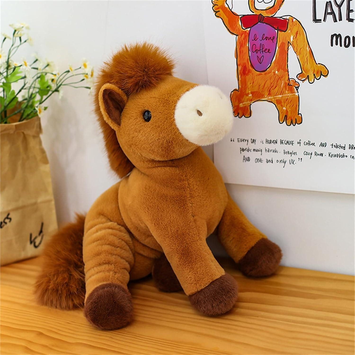 LuxusKollektion Kuscheltier Kuscheltier Pferd Plüschtier Stofftier Pony Geschenk 32cm Schwarz