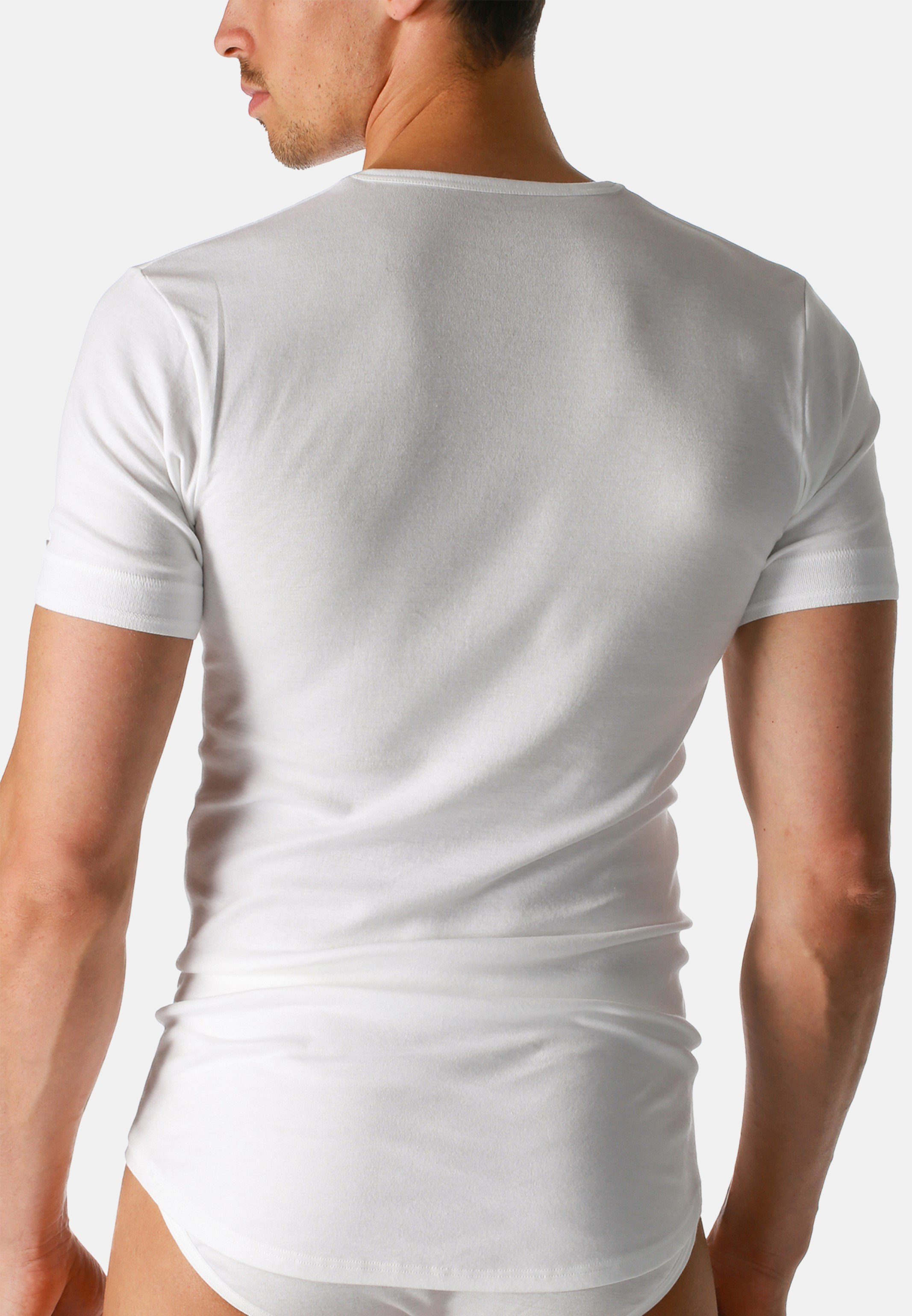 Shirt Nähte Baumwolle Unterhemd (Spar-Set, - Noblesse - auftragende 3-St) Pack Unterhemd Kurzarm 3er Ohne / Mey