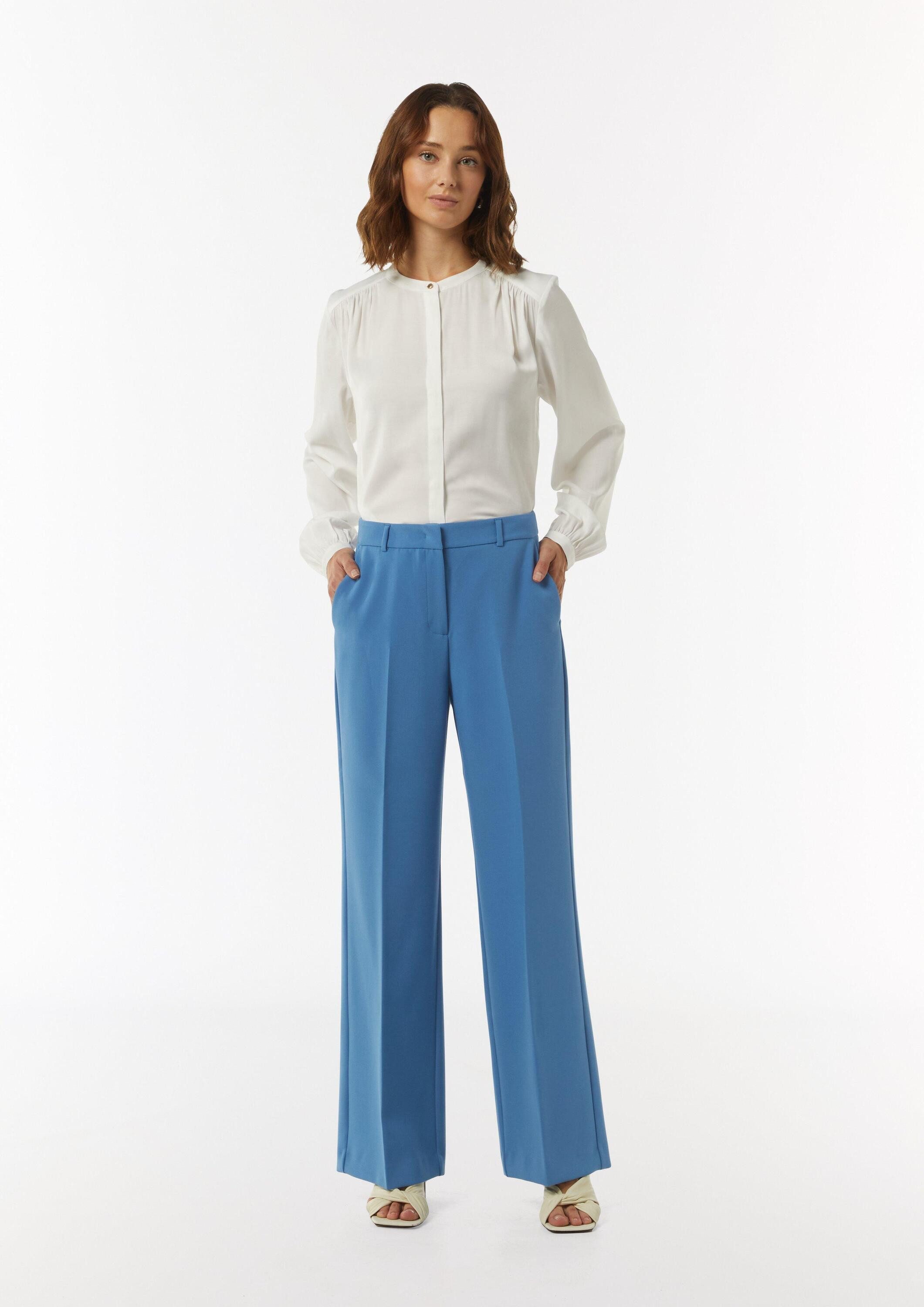 comma Chinos Hose Marlenehose mit Bügelfalten
