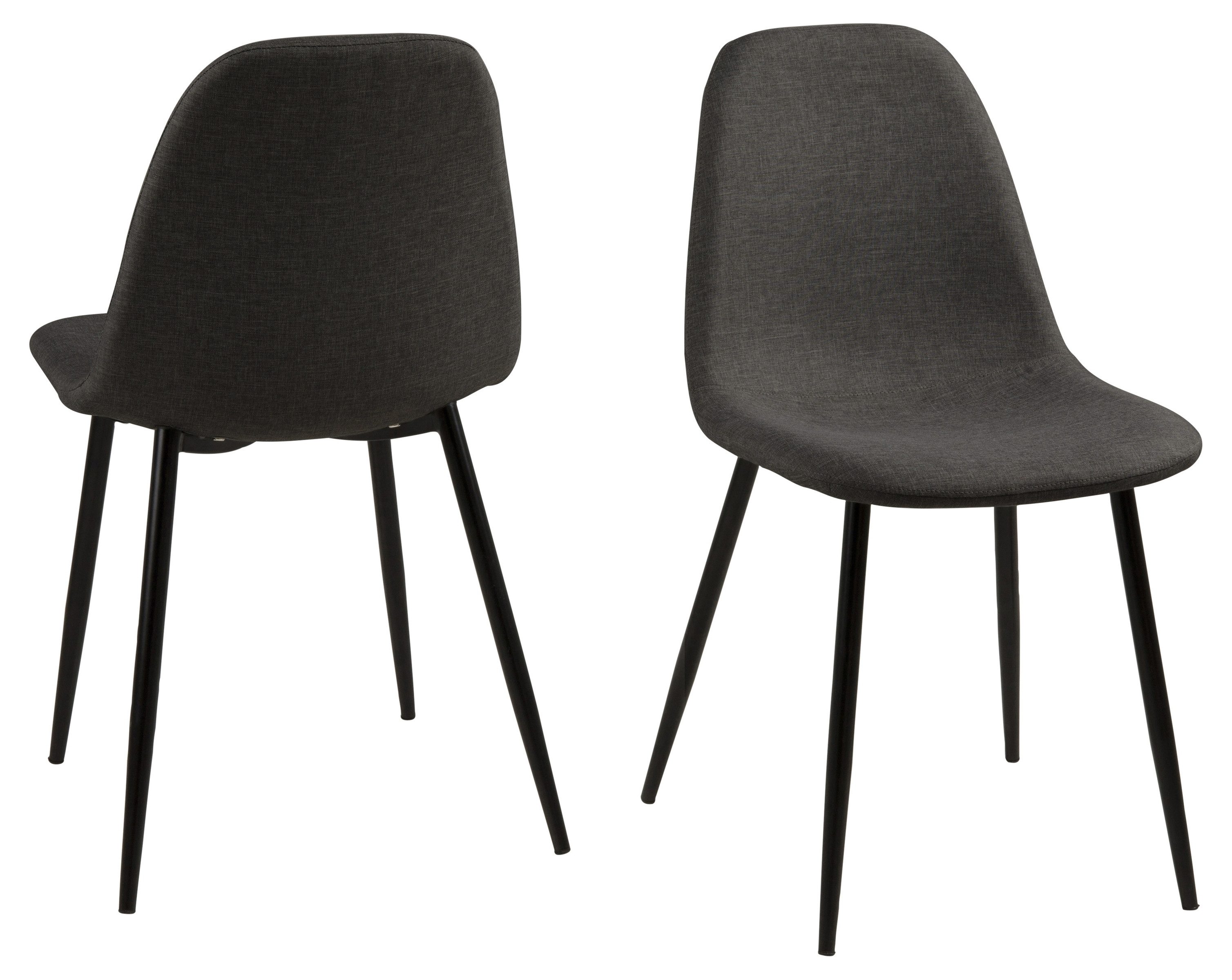 Polsterstuhl (4er-Set) in Grau, Stoff, Stahl - 44,5x84x56cm (BxHxT)