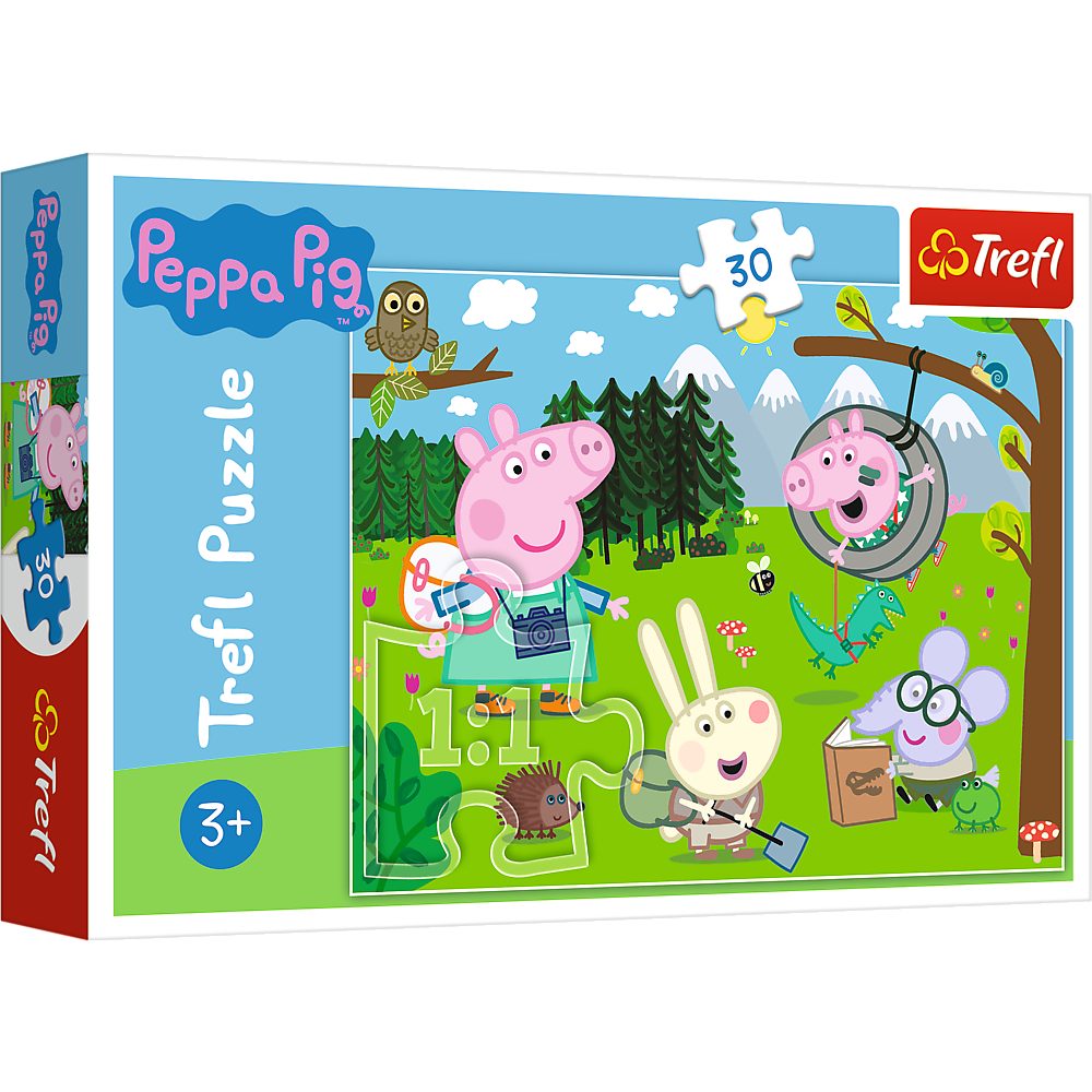 Trefl Puzzle Trefl 18245 Peppa Pig Wald Expedition Puzzle, 30 Puzzleteile, Made in Europe