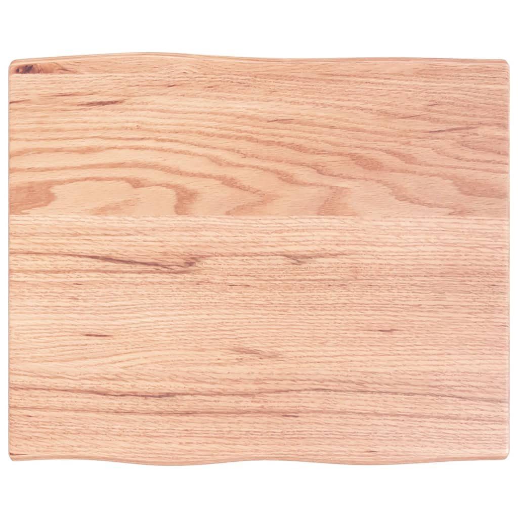 Behandelt 60x50x2 Massivholz Tischplatte cm St) Baumkante furnicato (1 Eiche