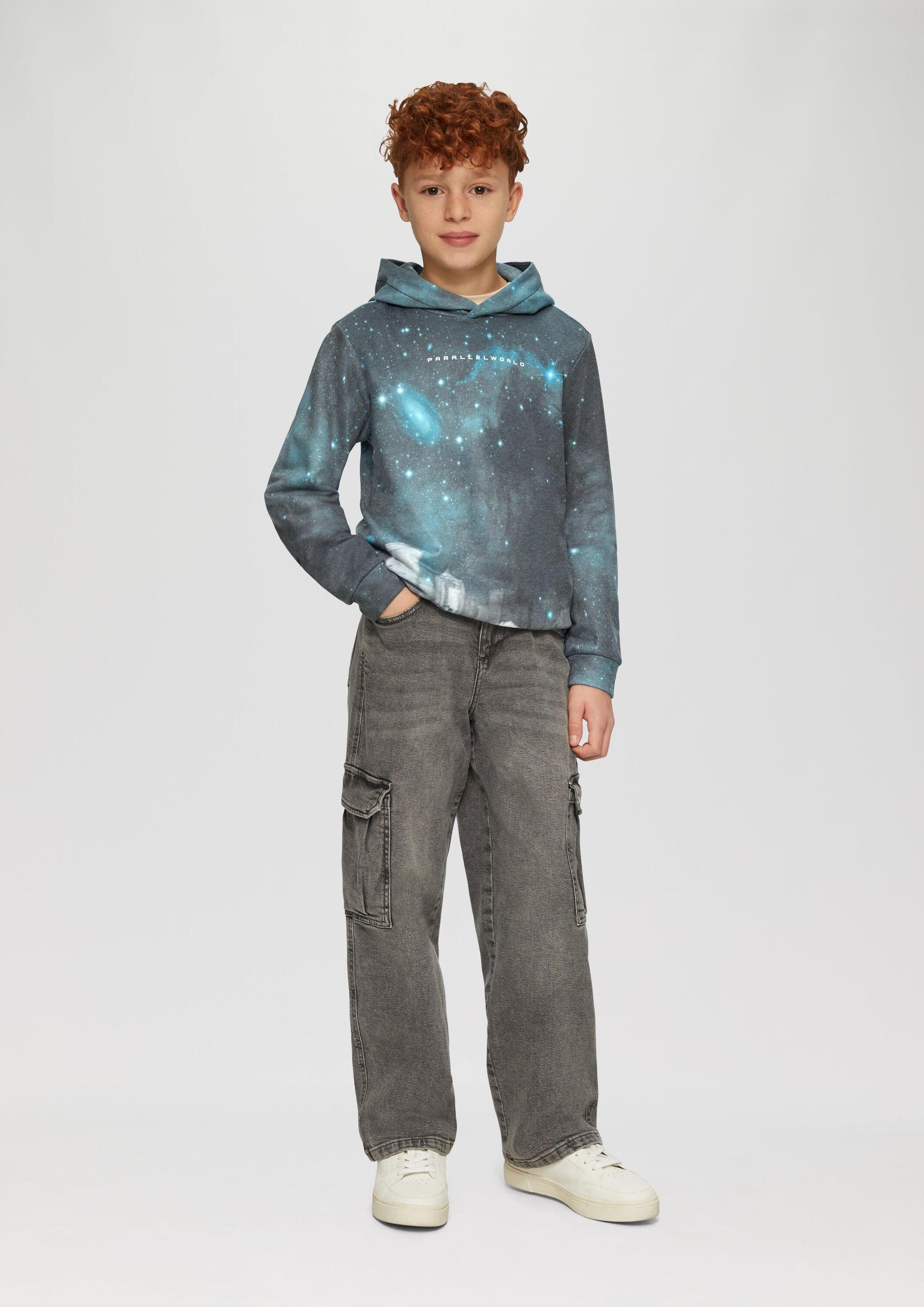 s.Oliver Sweatshirt Sweatshirt Hoodie mit All-over-Print