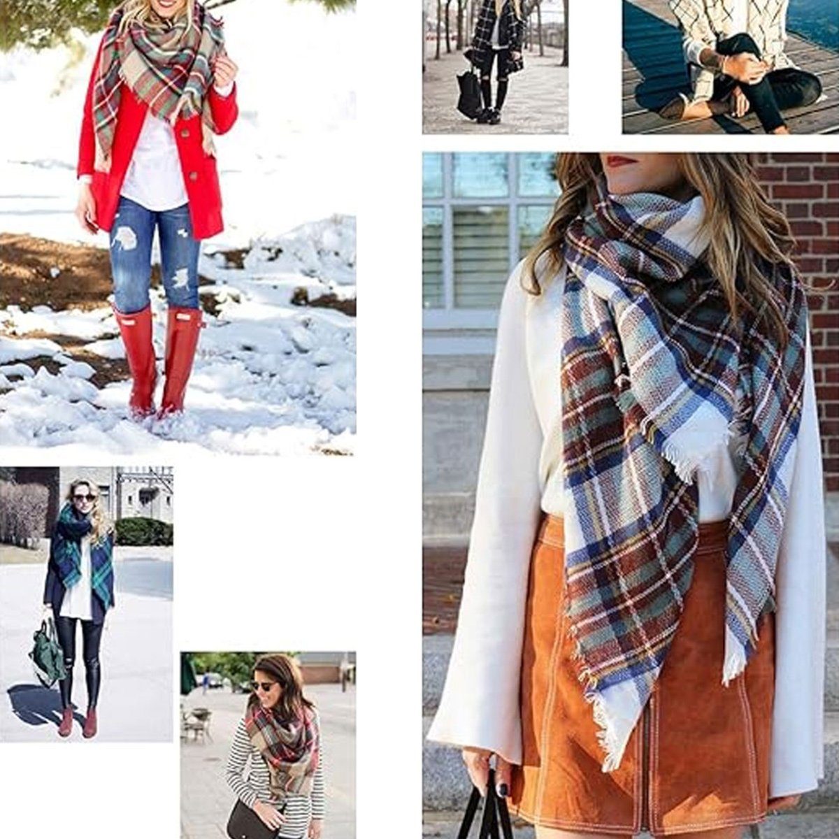 Jormftte Modeschal Damen Frauen Winter für abendkleid Stola Warme Für Schal Schal Orange Schals