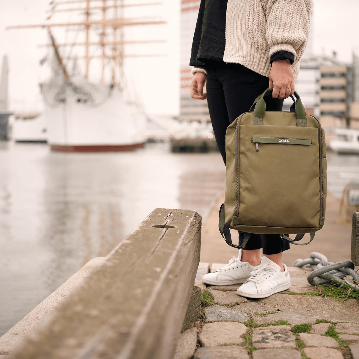 GOLLA Aufkleber Golla Laptop Rucksack Orion 13 l + Laptoptasche 14 Zoll (green / grün)