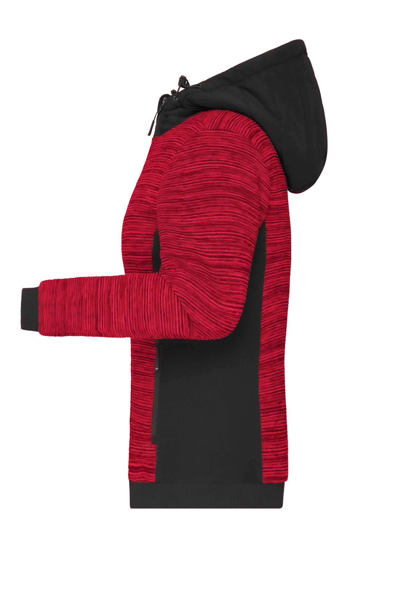 James & Nicholson Strickfleecejacke Wattierte Damen Strickfleece Jacke im attraktiven Materialmix JN1843 Hybridjacke mit wärmender Wattierung
