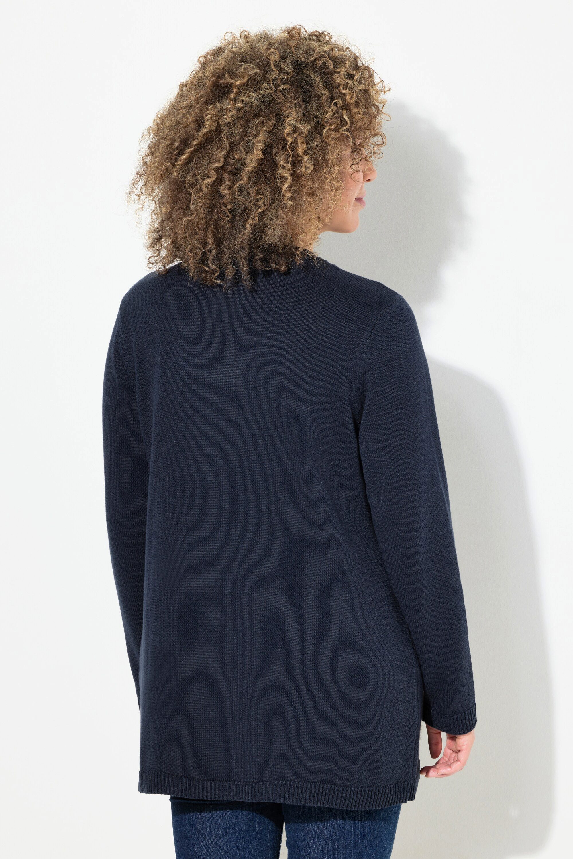 Ulla Popken Strickpullover Weihnachts-Pullover Lebkuchenmann V-Ausschnitt