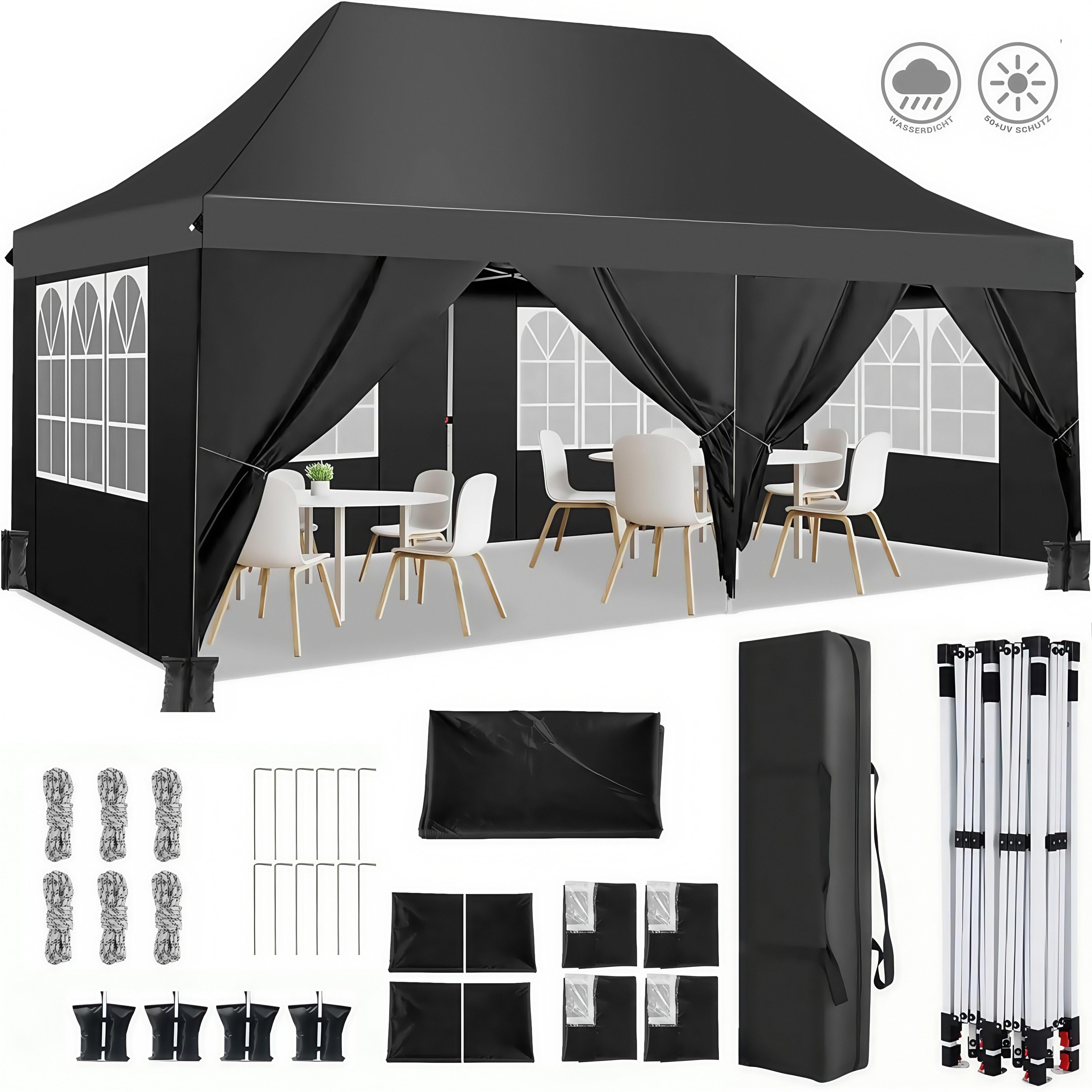 Tooluck Faltpavillon 3X6m Wasserdicht UV 50+ günstig online kaufen