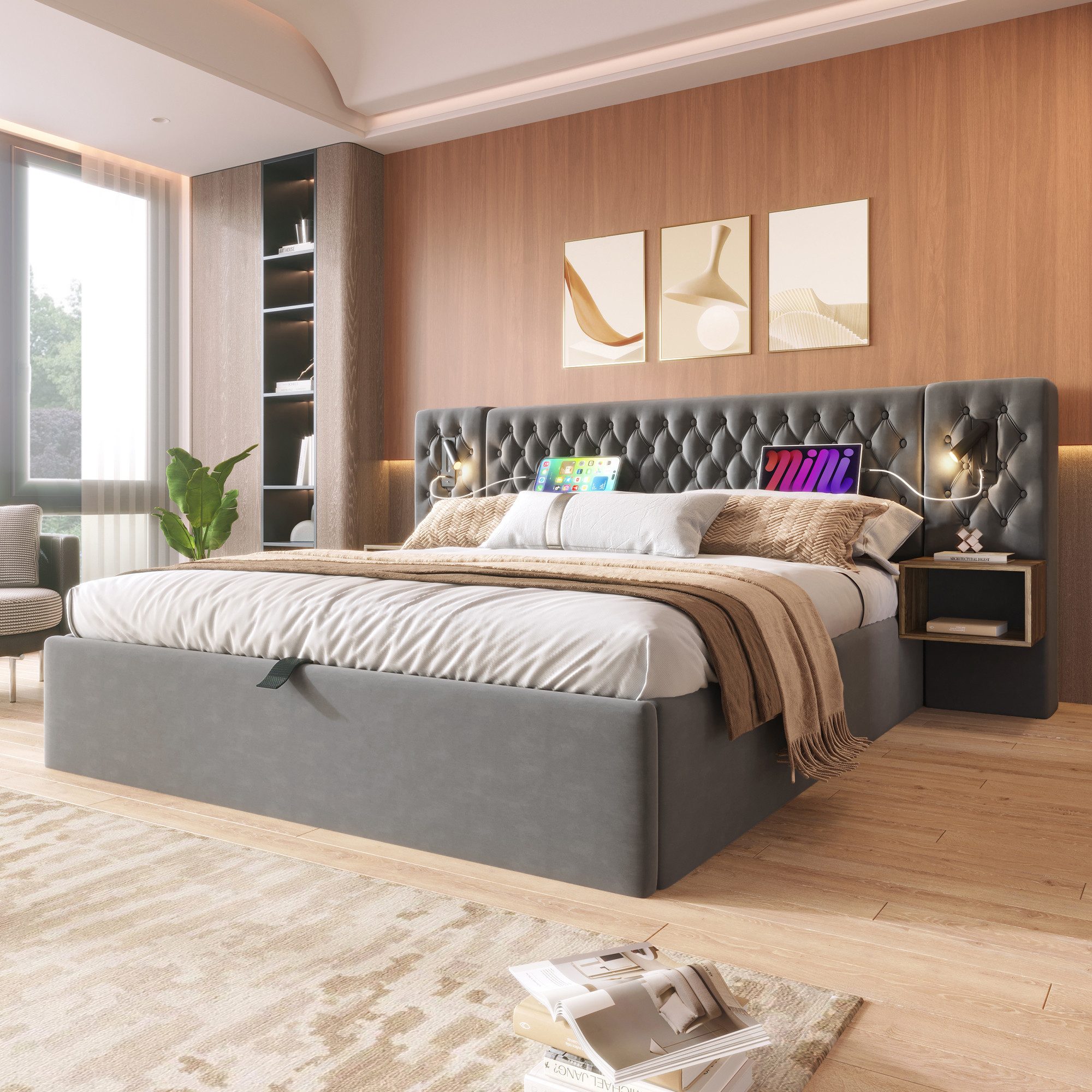 STILVORA Polsterbett Stauraumbett 180×200 Doppelbett Jugendbett günstig online kaufen