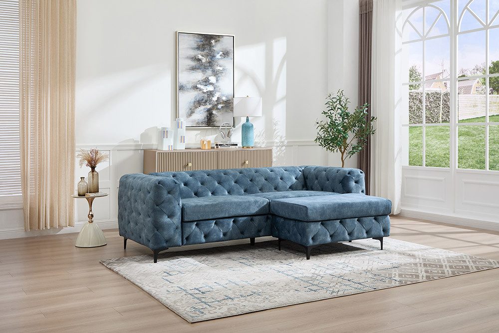 riess-ambiente 3-Sitzer MODERN BAROCK 235cm petrol - Samt, 3-Sitzer, Federkern, Chesterfield, Einzelartikel 1 Teile, Moderner Dreisitzer - ideal f. ein komforta – Bild 3 von 5