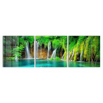 DEQORI Glasbild 'Wasserfälle in Kroatien', 'Wasserfälle in Kroatien', Glas Wandbild Bild schwebend modern