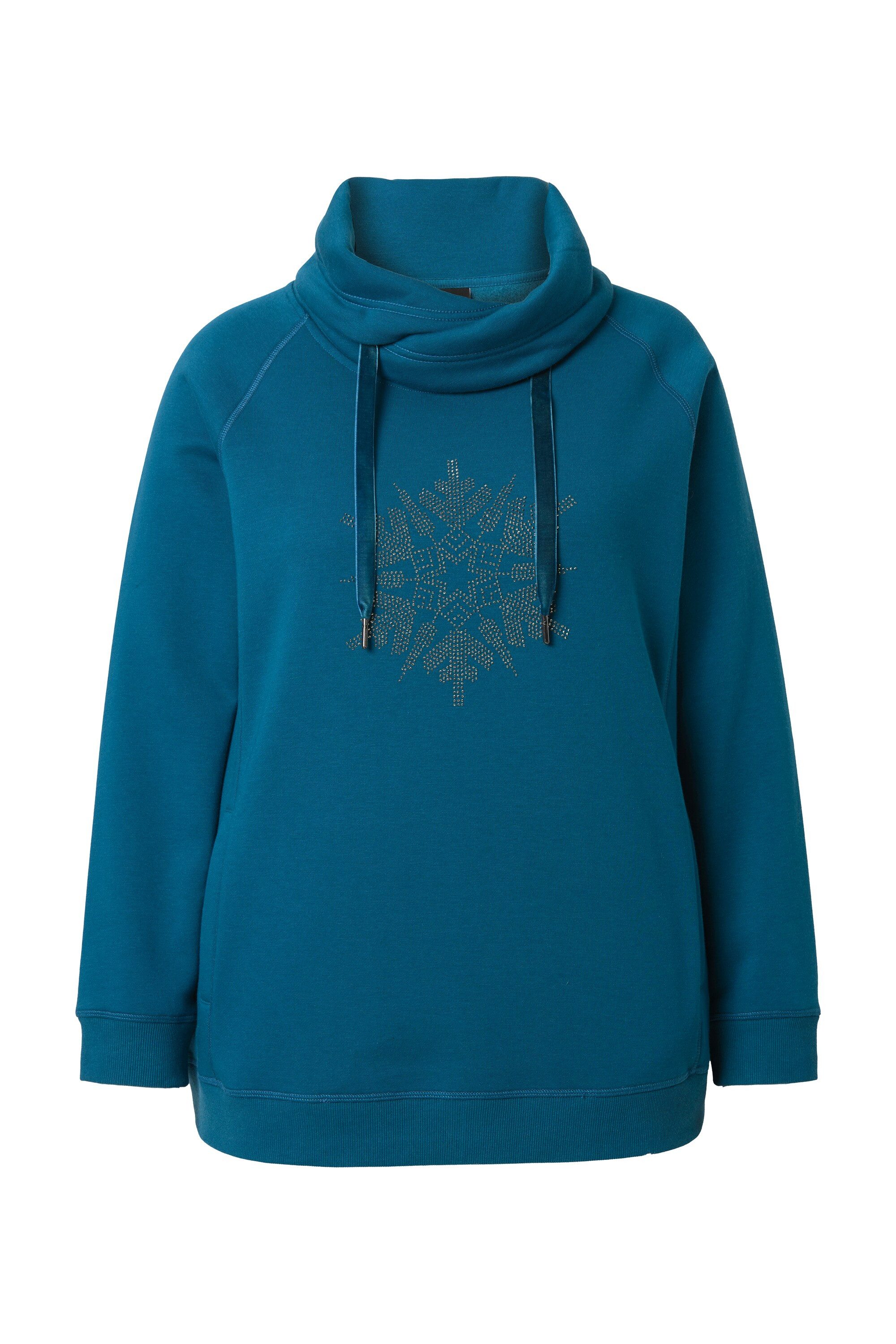 Ulla Popken Sweatshirt Sweatshirt Schneeflocke Stehkragen Langarm günstig online kaufen
