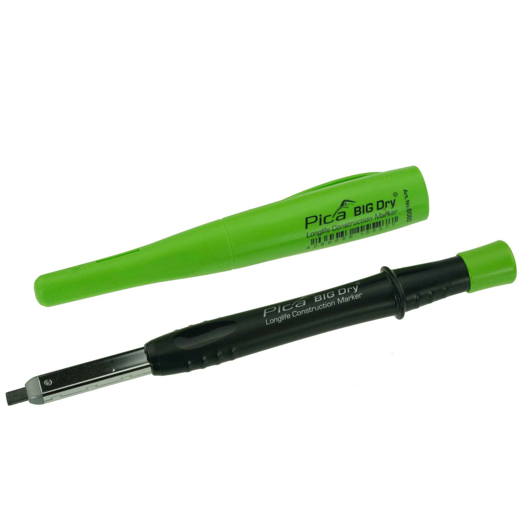 Pica Marker Pica BIG DRY – Tieflochmarker – Staub- & Nässeschutz, Ein-Hand-Bedienung – inkl. Spitzer & Köcherschoner