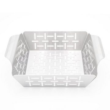 GRILL-EXPERTE Grillschale Edelstahl-Grillkorb, BBQ Gemüsekorb - Grillschale 19 x 24 x 5,5 cm