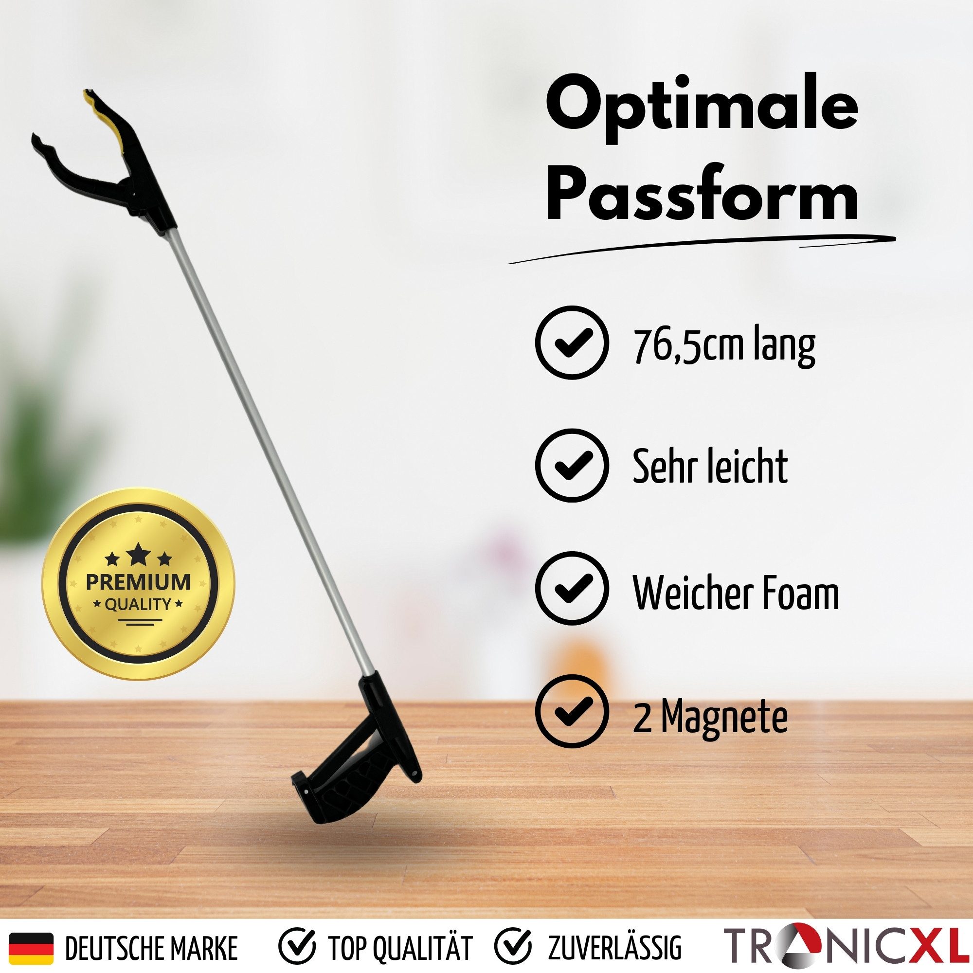 TronicXL Greifarm 2x Greifzange mit Magnet Greifhilfe Metall Greifer für Senioren Müll, 2-tlg., magnetisch, rostfrei – Bild 3 von 5