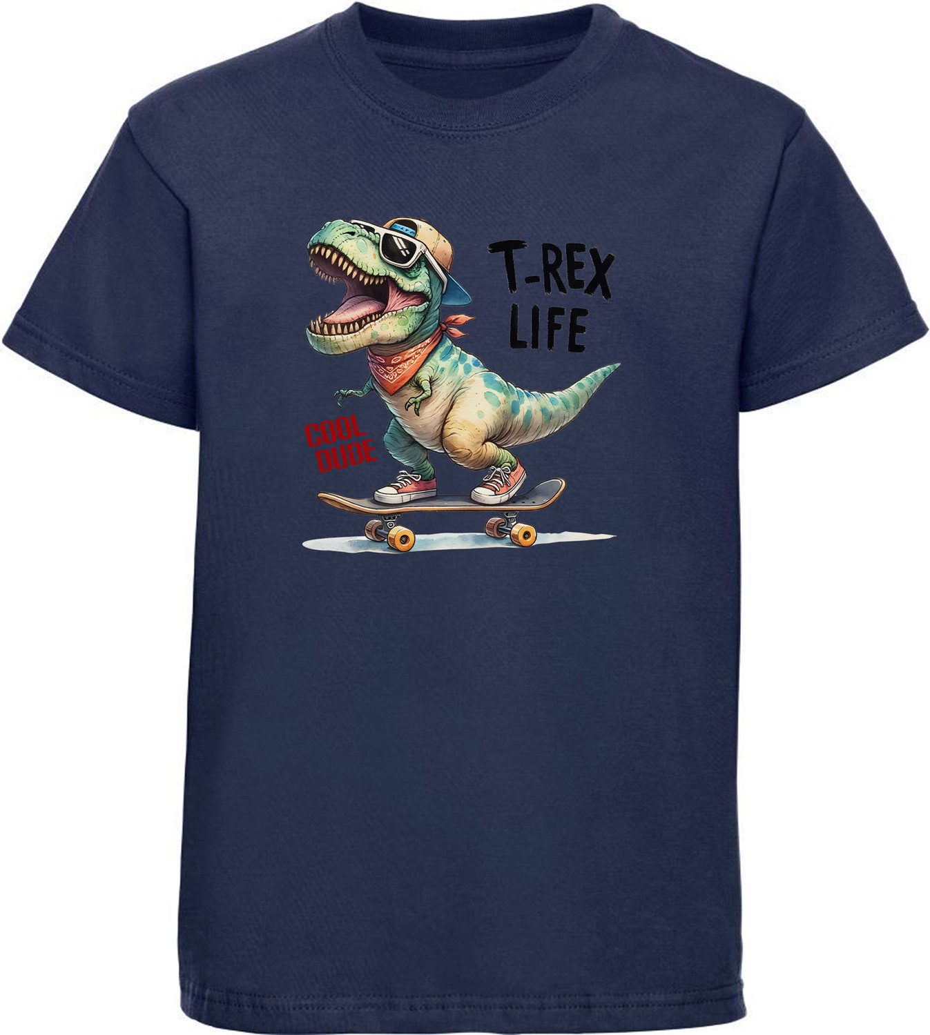 T-Shirt Kinder Print Shirt - Skatender T-Rex