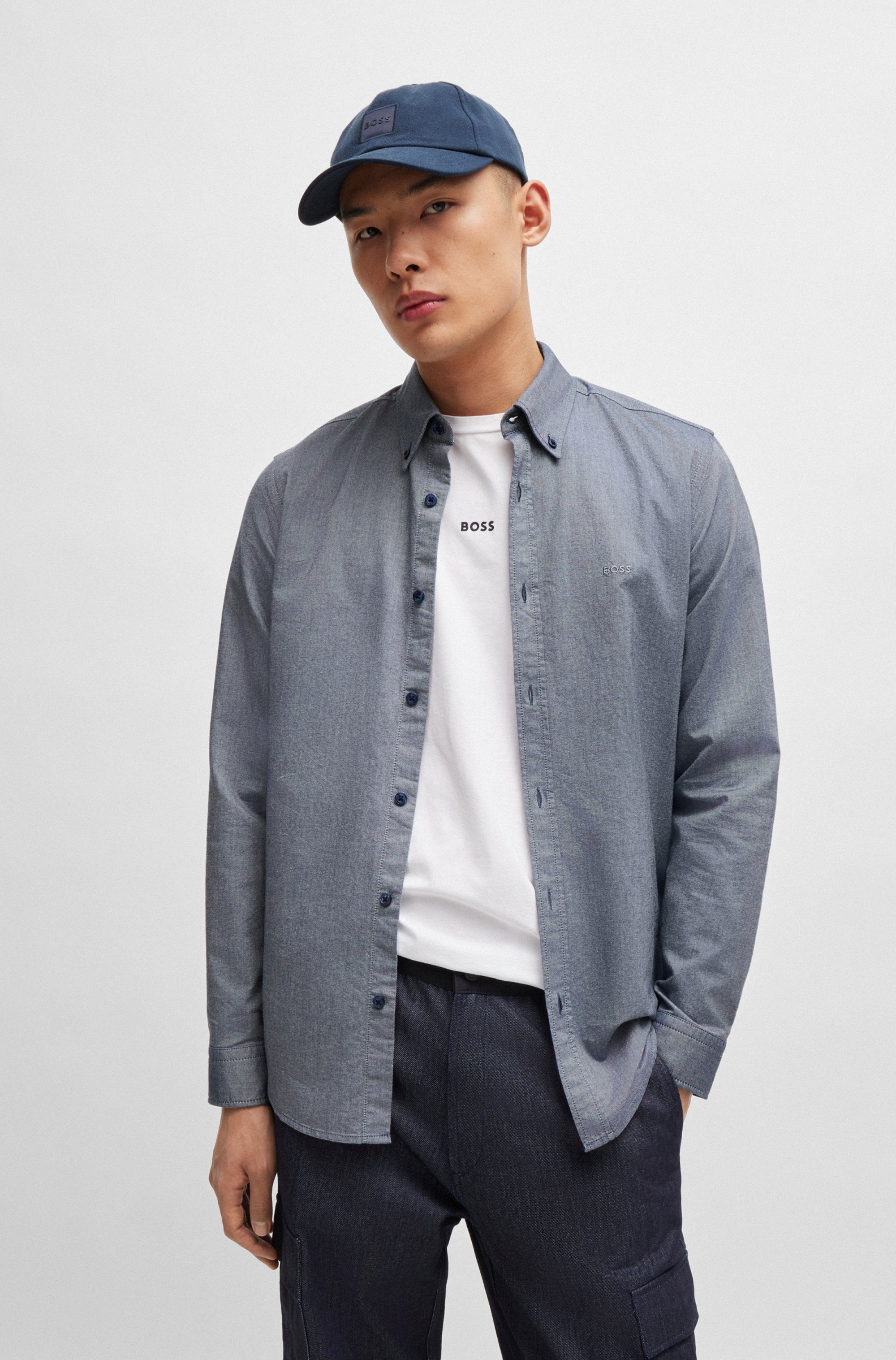 BOSS ORANGE Businesshemd Rickert mit Button-down-Kragen günstig online kaufen