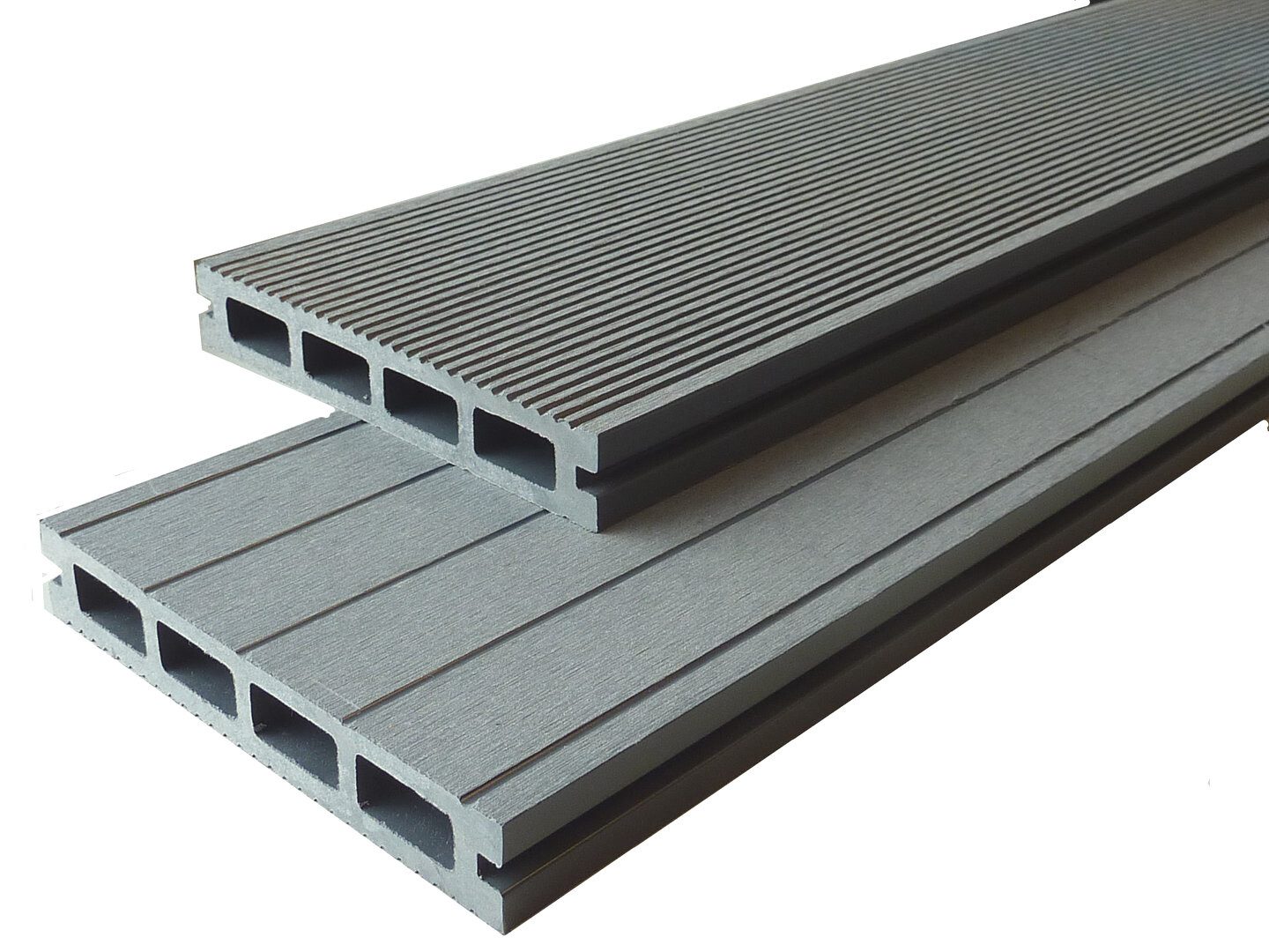 WPC Profi Terrassendielen WPC Terrassendiele Hohlkammer MUSTER 15 cm steingrau, (Hohlkammerdiele, Musterstück 15 cm)