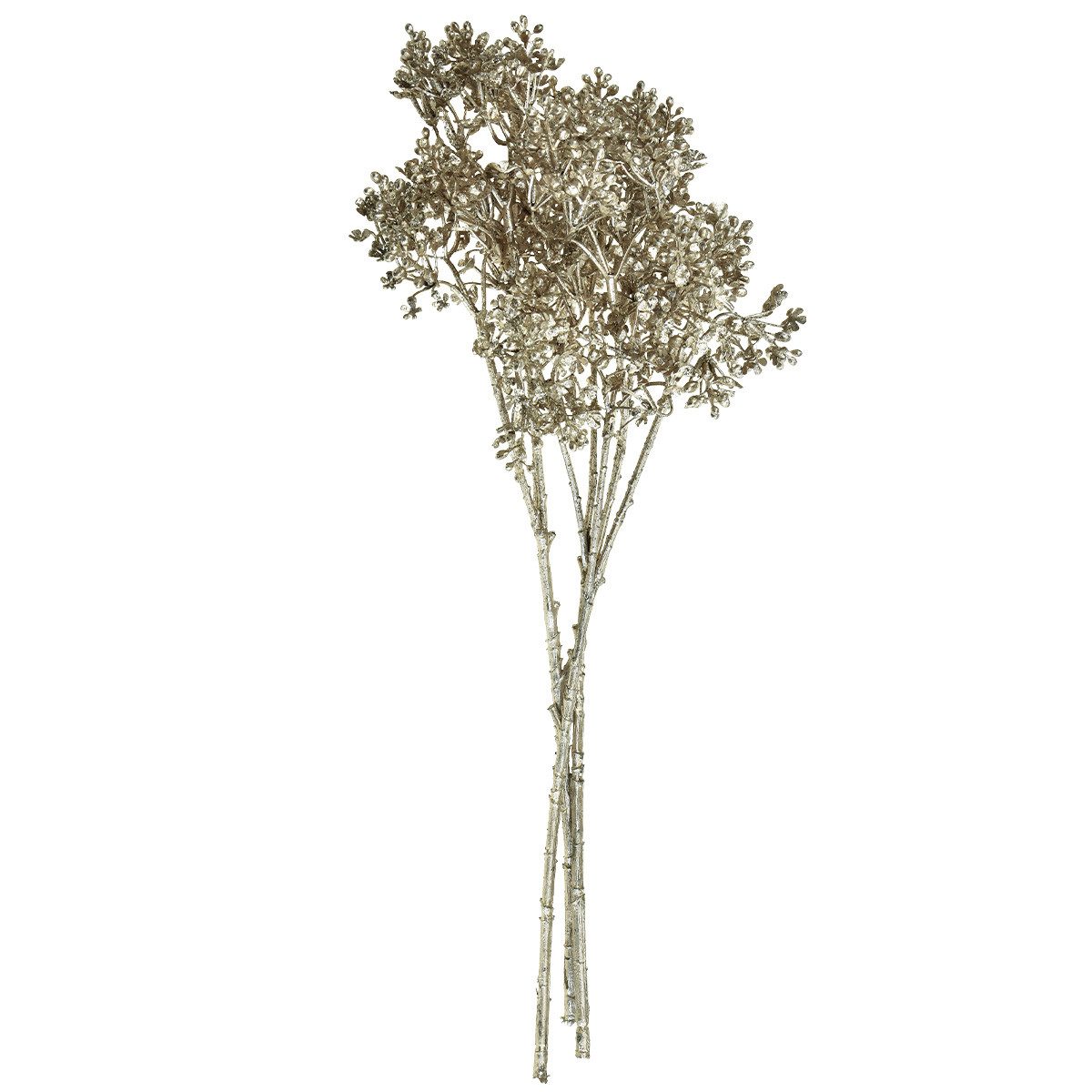 Winterliche Kunstpflanze Gipskraut Kunstpflanzen Metallic Silber Deko Schleierkraut, 3 Stück, Florists Products, Höhe 5.7 cm