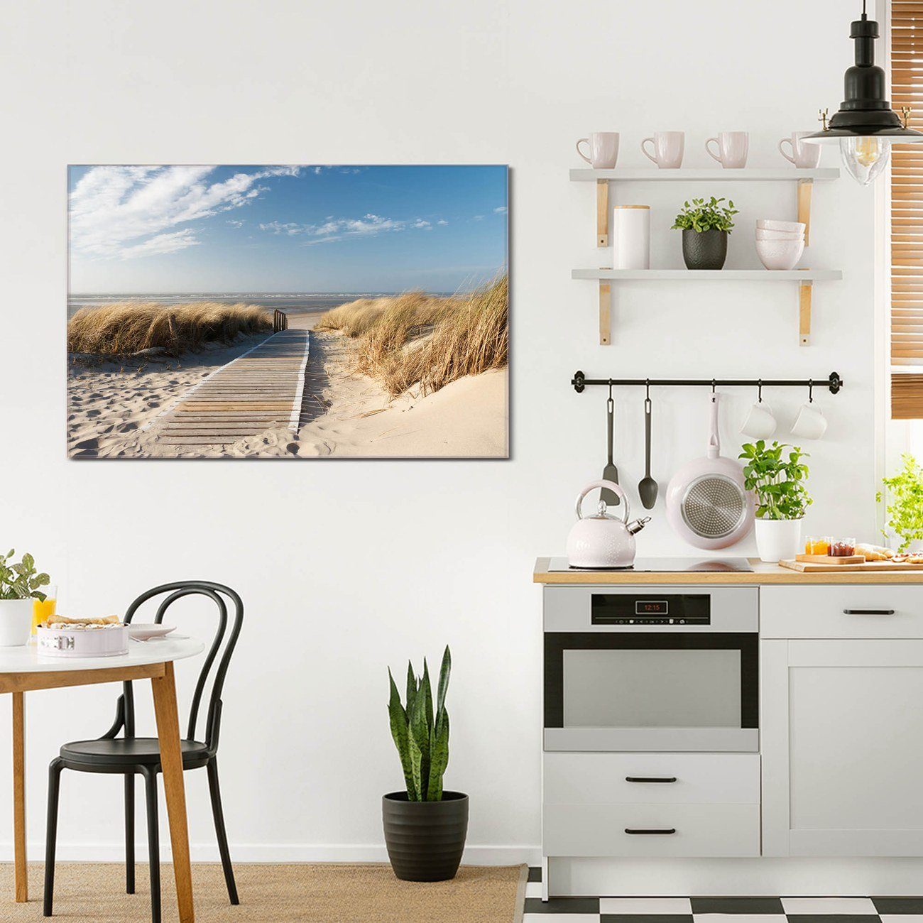 banjado Magnettafel Glas Dünen, (gehärtetes Glas, 4 Magnete inklusive)