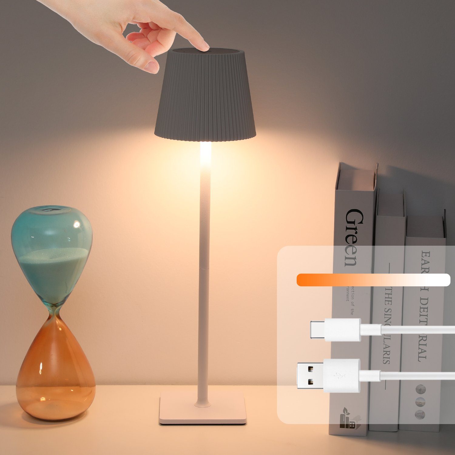 WILGOON LED Tischleuchte Tischlampe Kabellos,LED Touch-Dimmbare günstig online kaufen