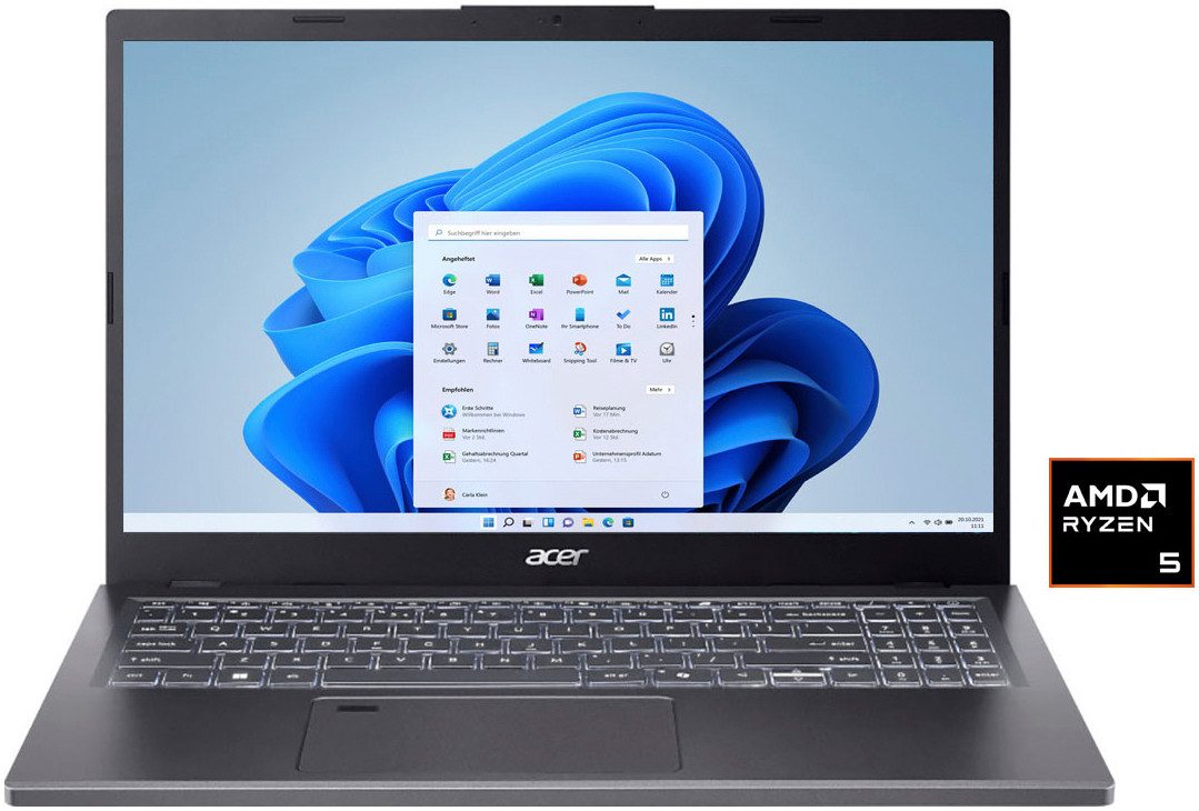 Acer A15-61M-R932 Notebook (39,62 cm/15,6 Zoll, AMD Ryzen 5 8640HS, Radeon 760M, 512 GB SSD)