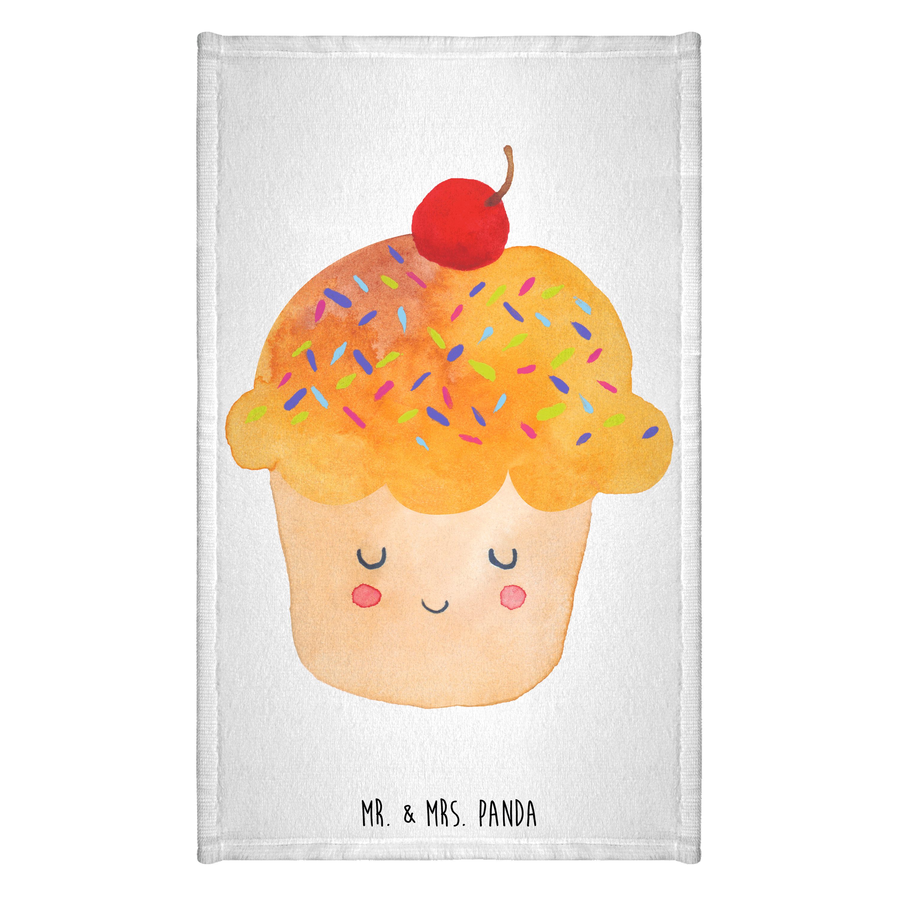 Handtuch Cupcake - Weiß - Geschenk, Motivation Sprüche, Gute Laune, Tiermotive