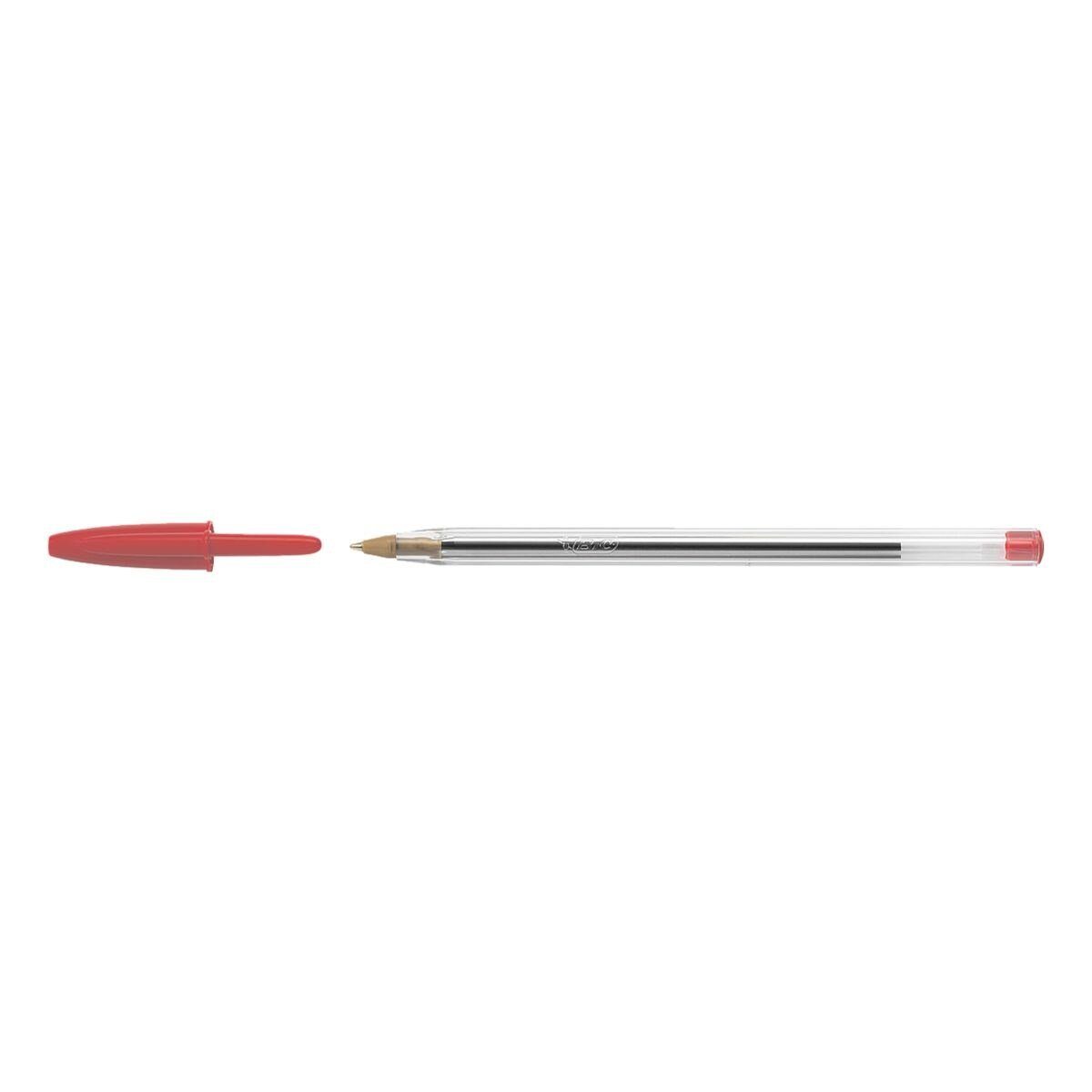 BIC Kugelschreiber Cristal, (50-tlg), mit Kappe rot