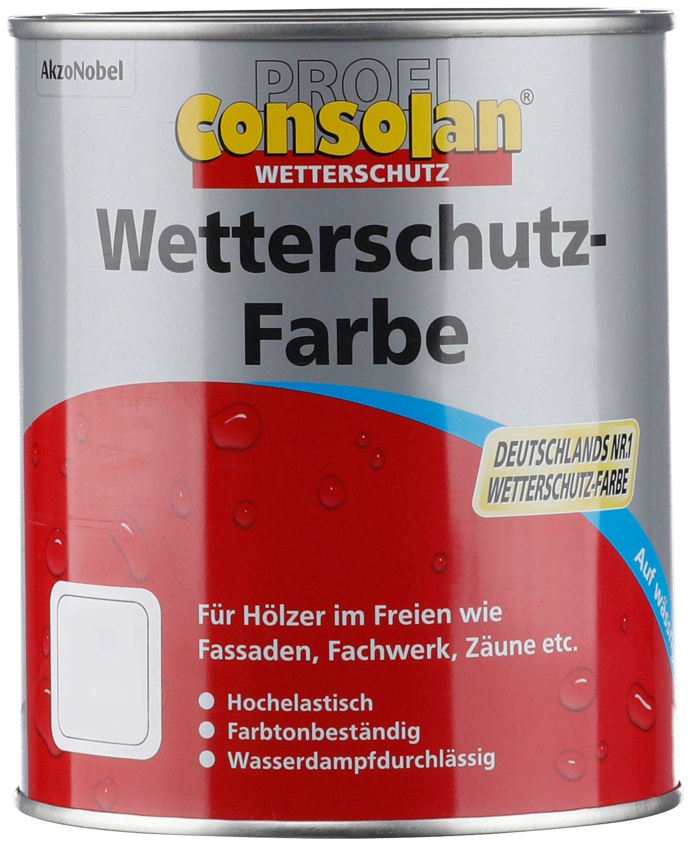 Consolan  Wetterschutzfarbe Profi Holzschutz, 0,75 Liter, rot