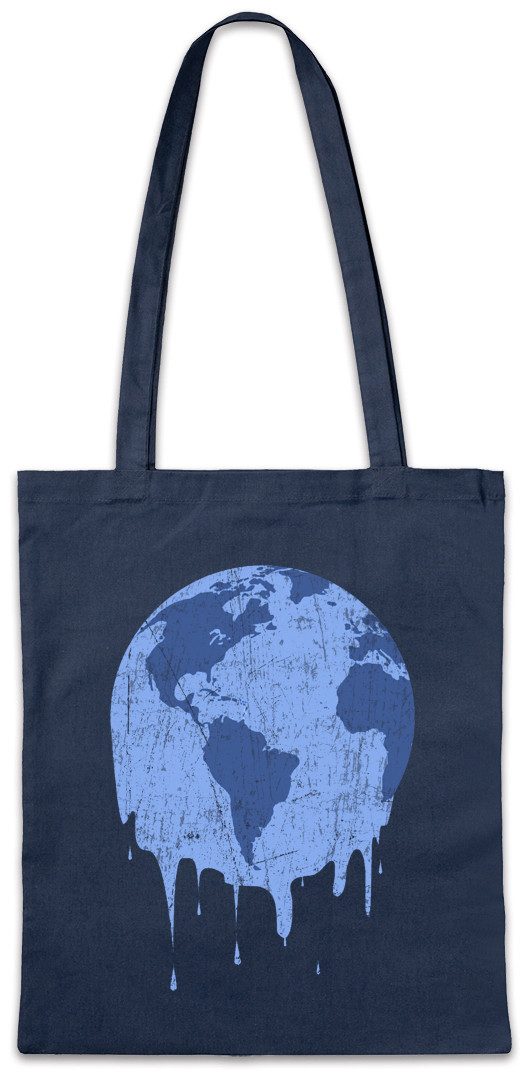 Beuteltasche Melting Earth Stofftasche Umweltschutz Save The World Green Energy