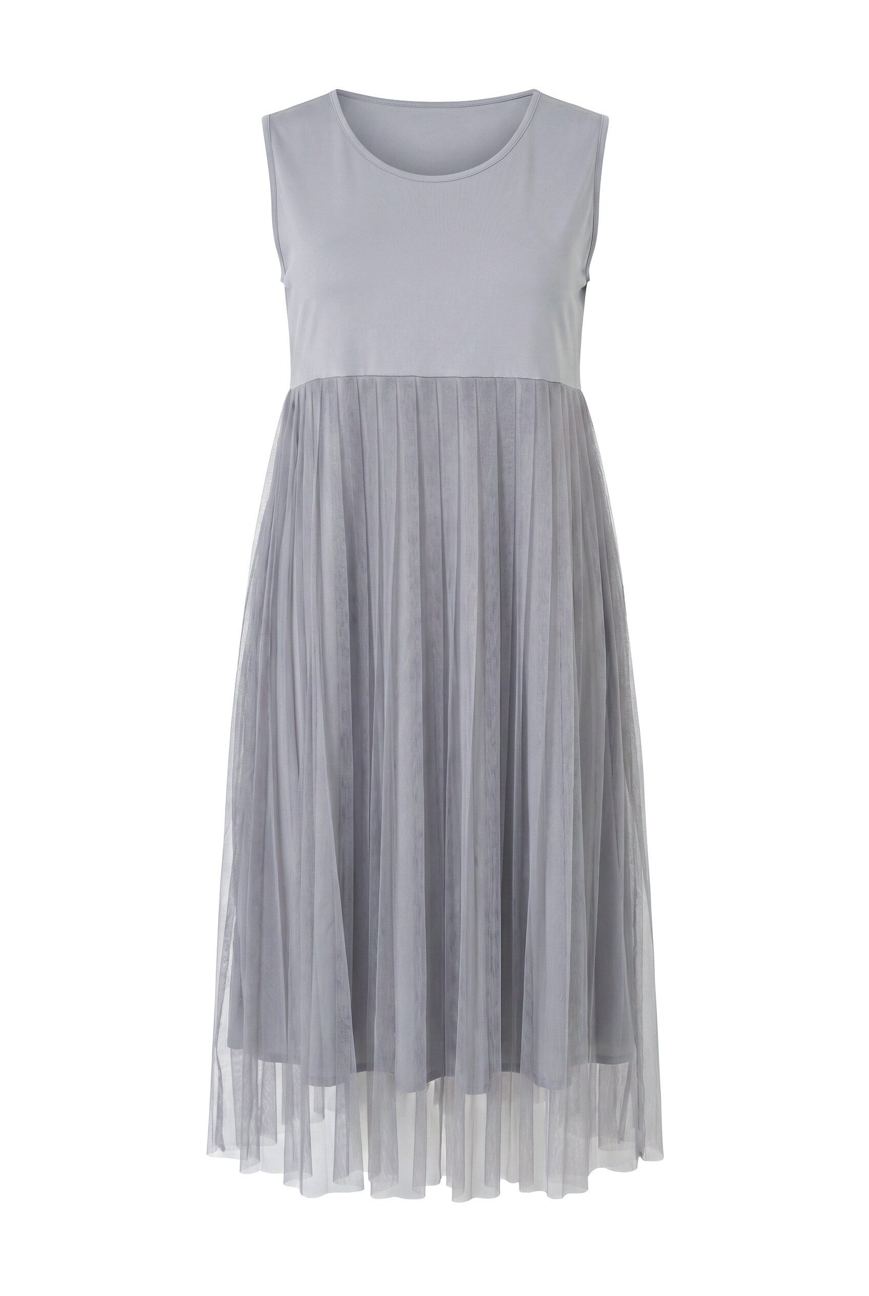 Ulla Popken Midikleid Midikleid Plisseerock A-Linie Rundhalsausschnnitt – Bild 2 von 4