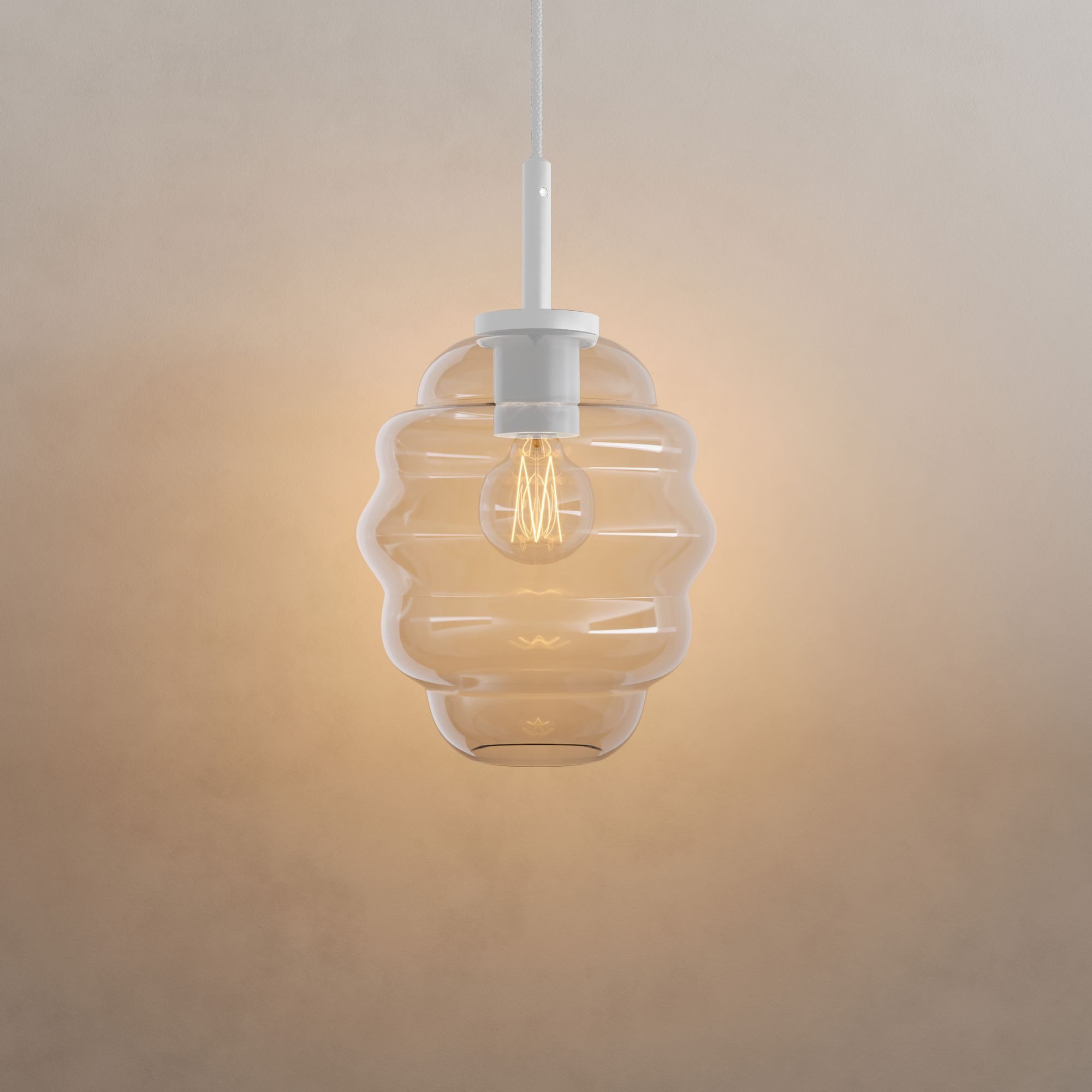 s.luce Pendelleuchte Echos Glas-Hängelampe Aufhängung 150cm Weiß Klar