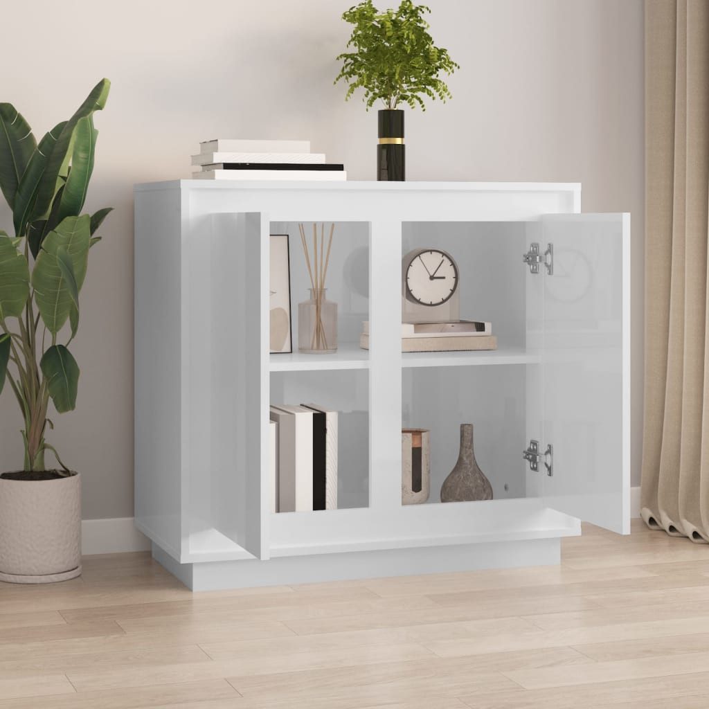 vidaXL Sideboard Sideboard Hochglanz-Weiß 80x34x75 cm günstig online kaufen