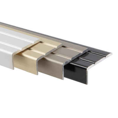 Karat Winkelprofil für Treppenstufen & Absätze, Aluminium, 24,5 x 10 mm, selbstklebend oder vorgebohrt