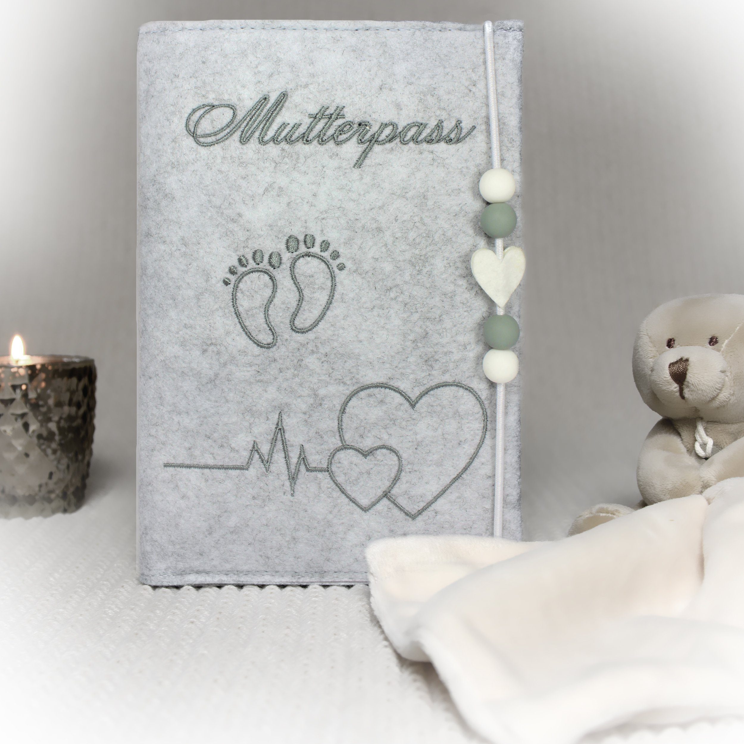 Lezzanna Mutterpass-Hülle Mutterpasshülle, Schutzhülle für Mutterpass, Ultraschallbilder, Baby