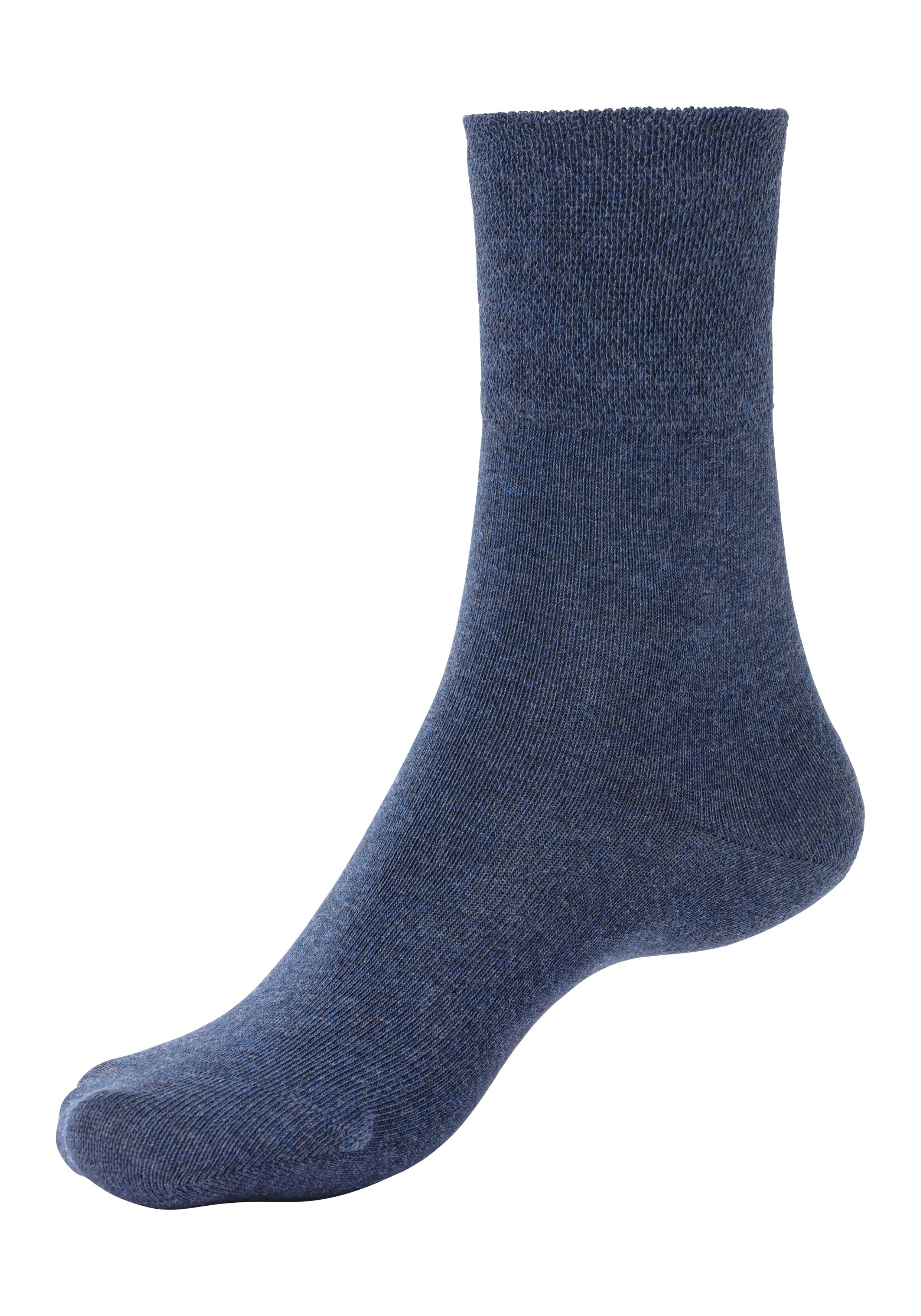 H.I.S Socken Damen Herren Basic Socken (Packung, 6-Paar, unisex Gr. 35-38 bis 43-46) mit Komfortbund auch für Diabetiker geeignet