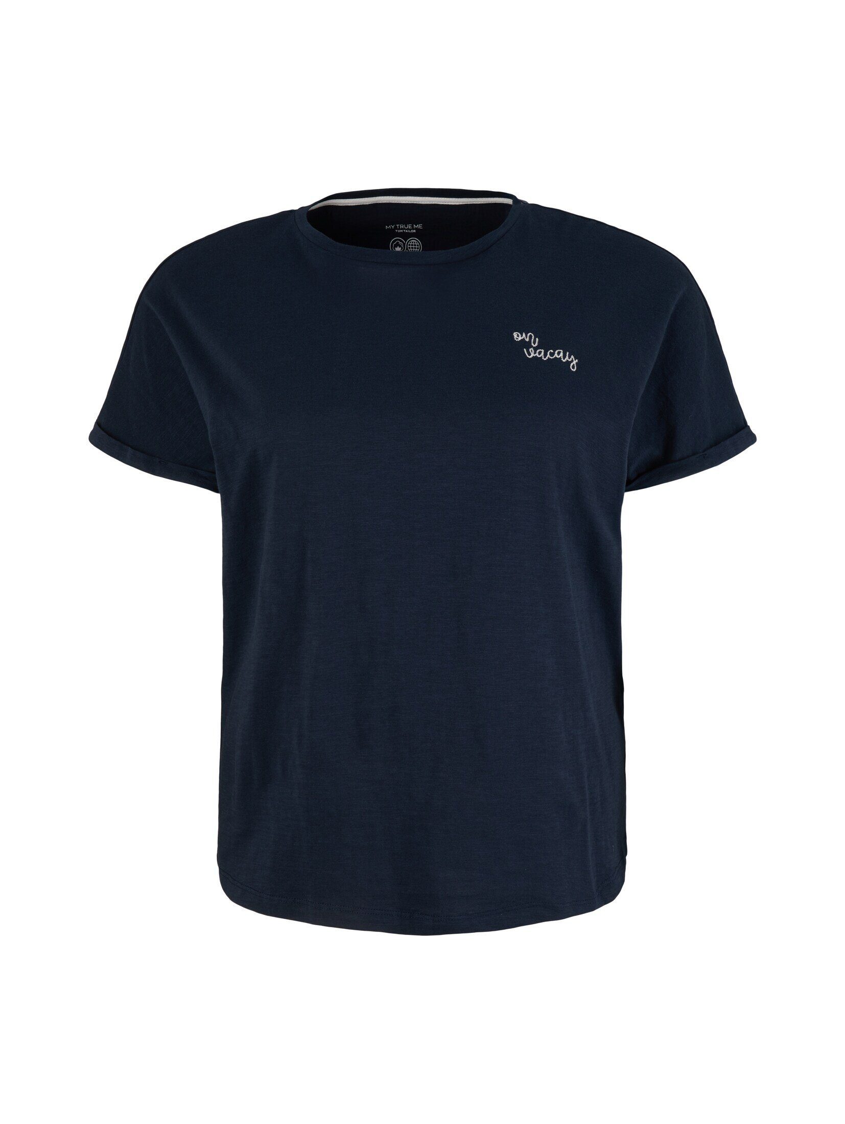 TAILOR TOM mit sky T-Shirt blue Plus - Stickerei PLUS T-Shirt captain