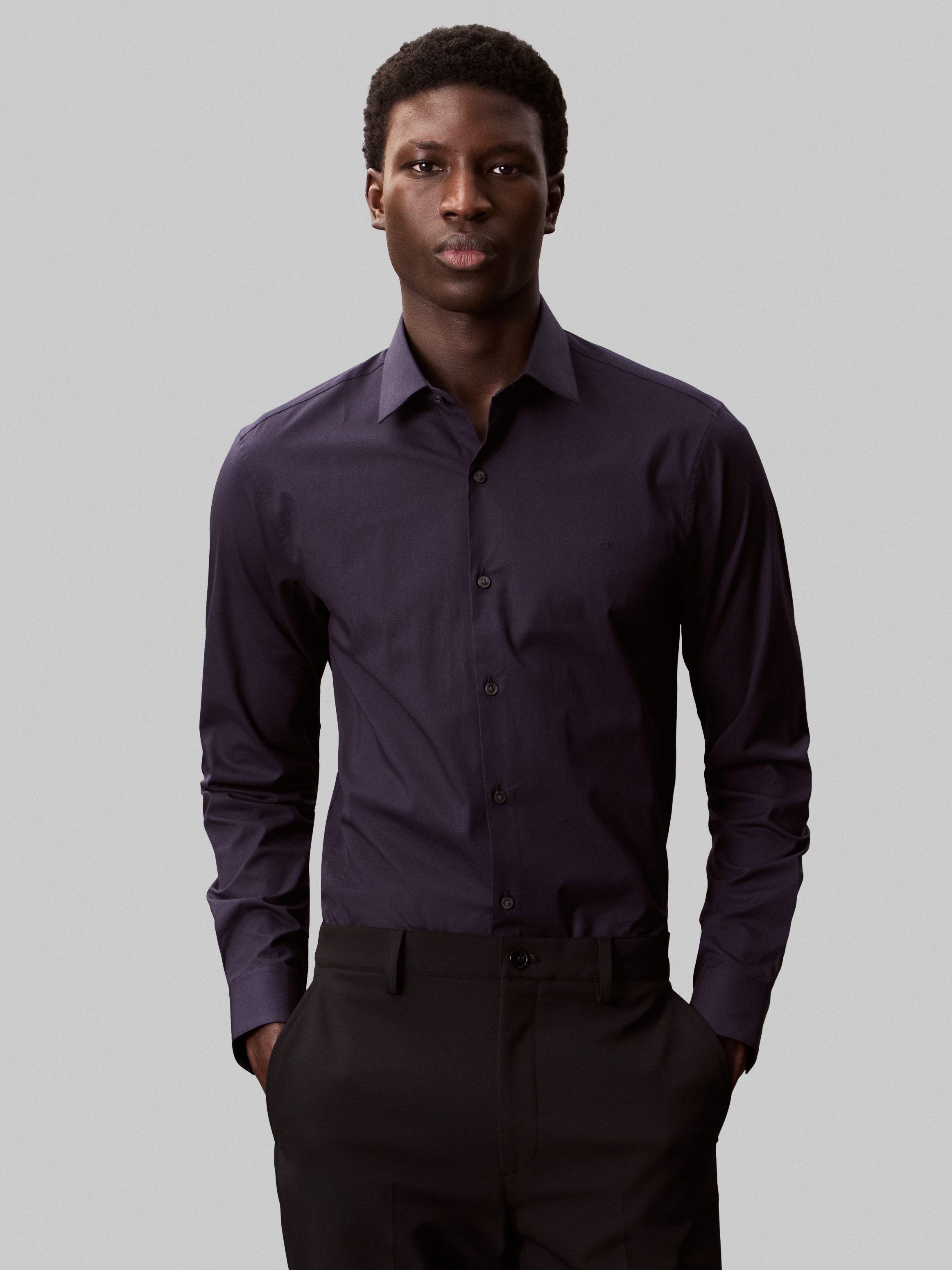 Calvin Klein Businesshemd SLIM ESNTL POPLIN NOS STR SLD Mit Monogramm-Stick günstig online kaufen