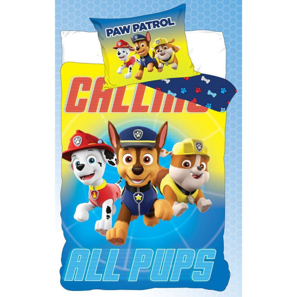 PAW PATROL Kinderbettwäsche Paw Patrol Bettwäsche 2 tlg., Baumwolle, 2 teilig